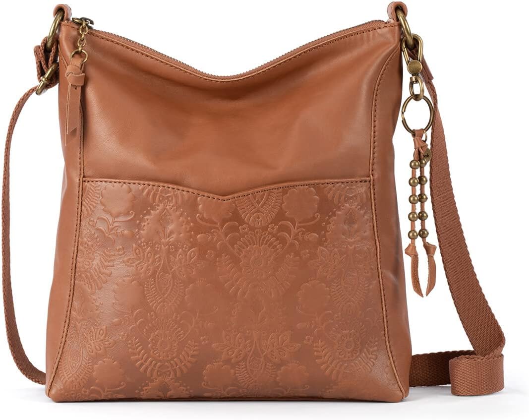 BOLSO CRUZADO THE SAK LUCIA DE CUERO CON CIERRE Y CORREA AJUSTABLE - 1