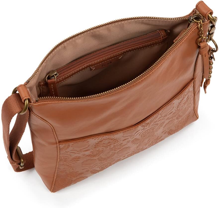BOLSO CRUZADO THE SAK LUCIA DE CUERO CON CIERRE Y CORREA AJUSTABLE - 3