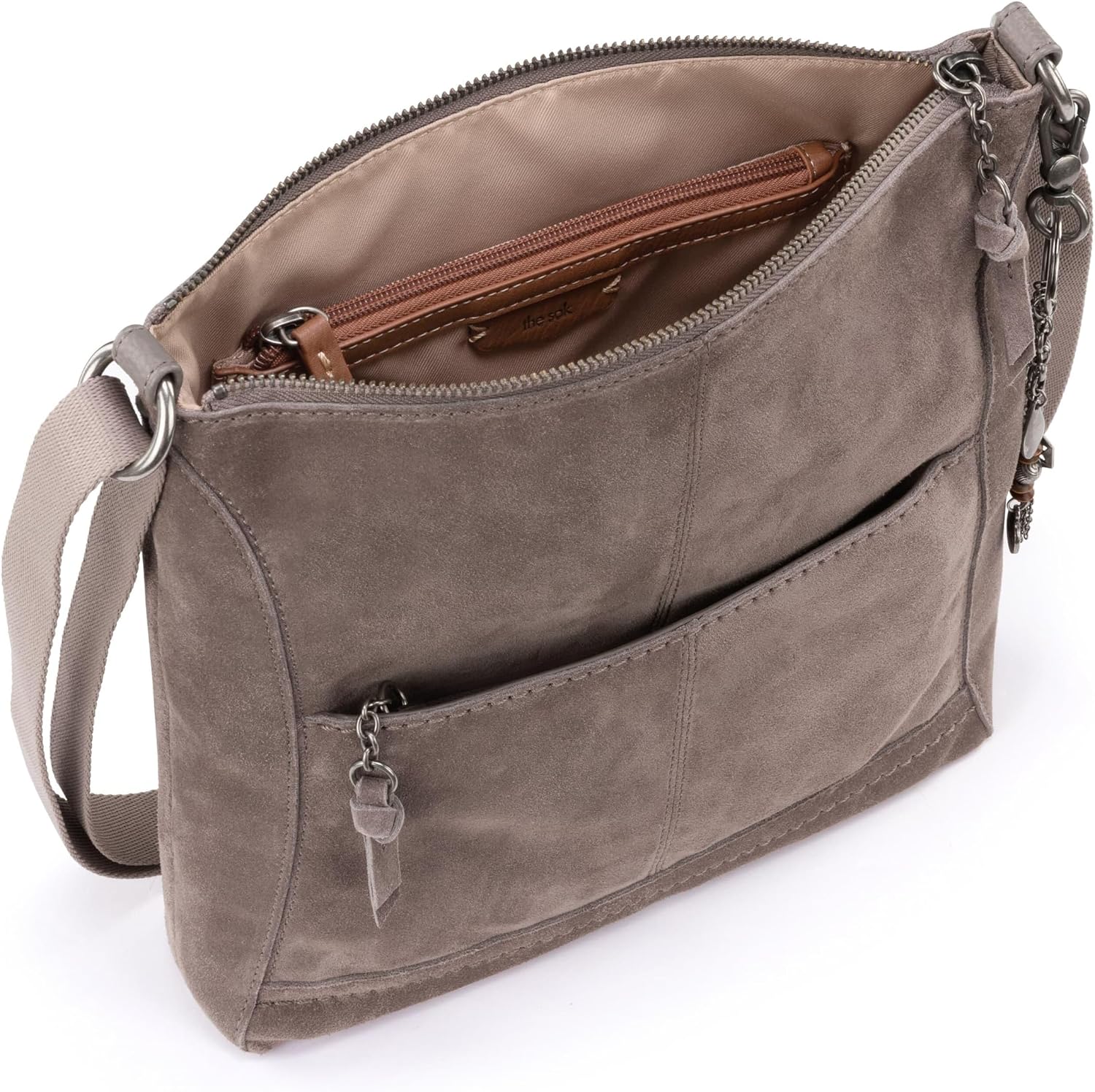 BOLSO CRUZADO THE SAK LUCIA DE CUERO CON CIERRE Y CORREA AJUSTABLE - 4