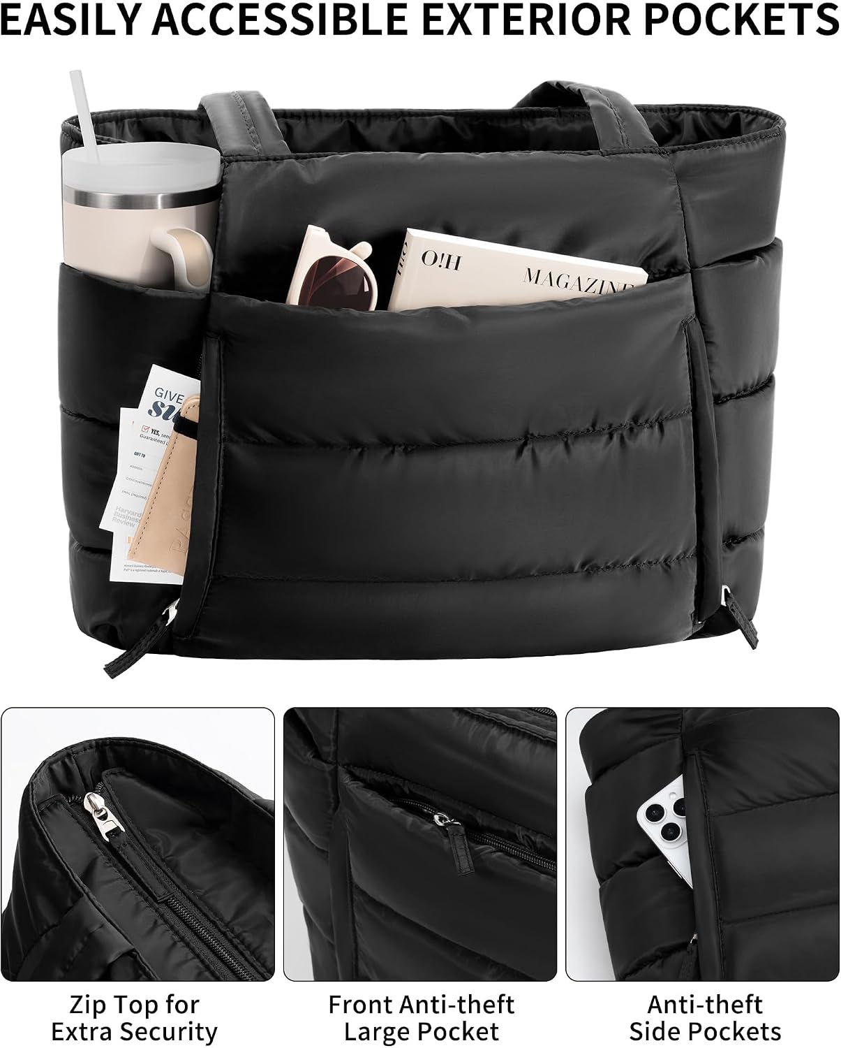 BOLSO TOTE BAG BAGSTELLAR PUFFER PARA MUJER LIGERO Y ACOLCHADO - 5