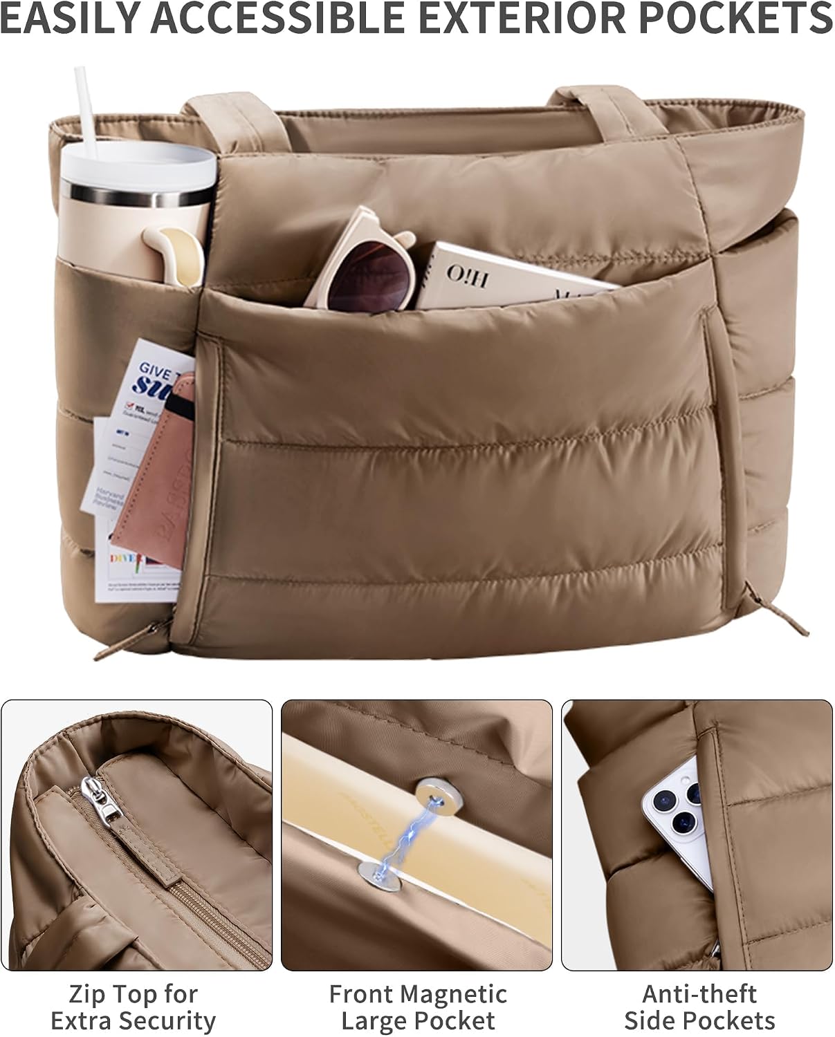 BOLSO TOTE BAG BAGSTELLAR PUFFER PARA MUJER LIGERO Y ACOLCHADO - 5