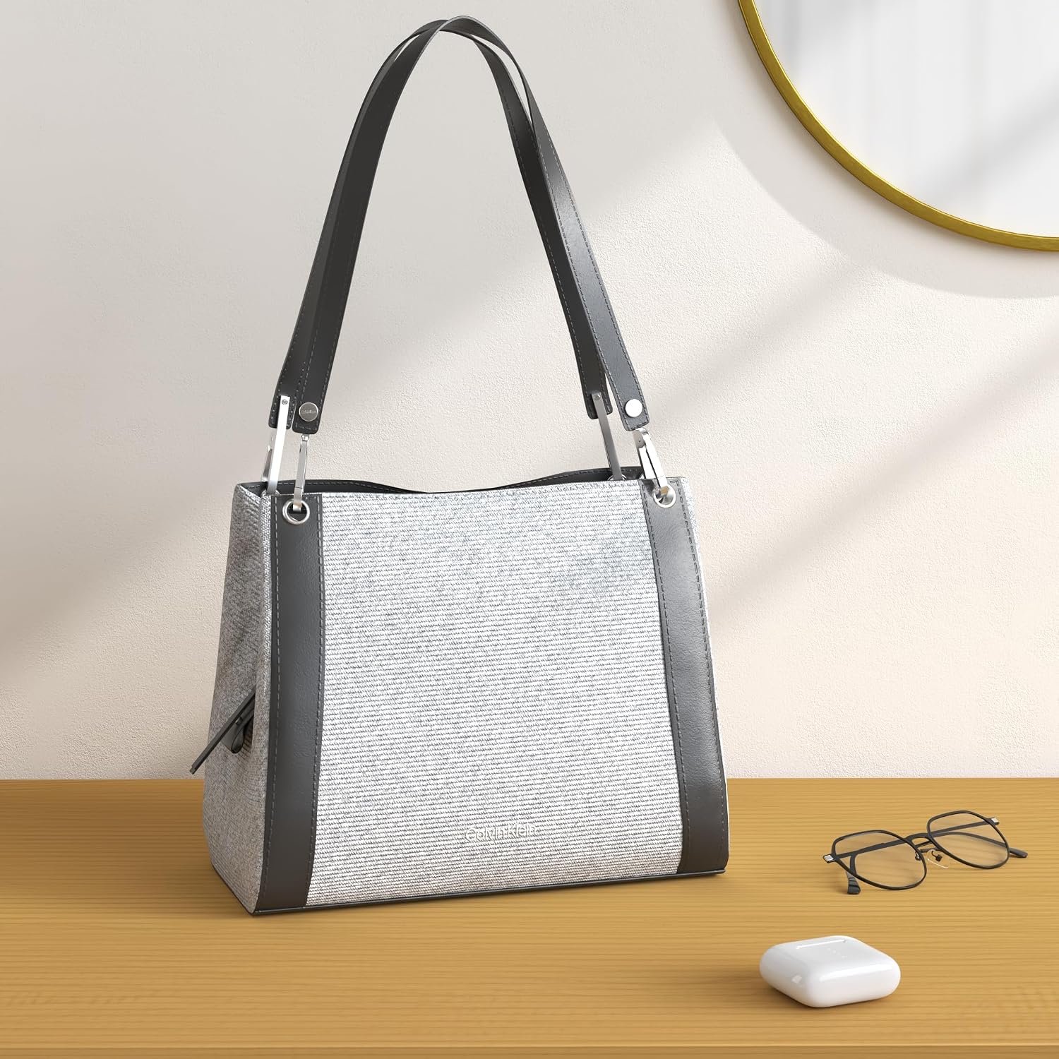 BOLSO DE HOMBRO CALVIN KLEIN REYNA CON TRIPLE COMPARTIMENTO - 4