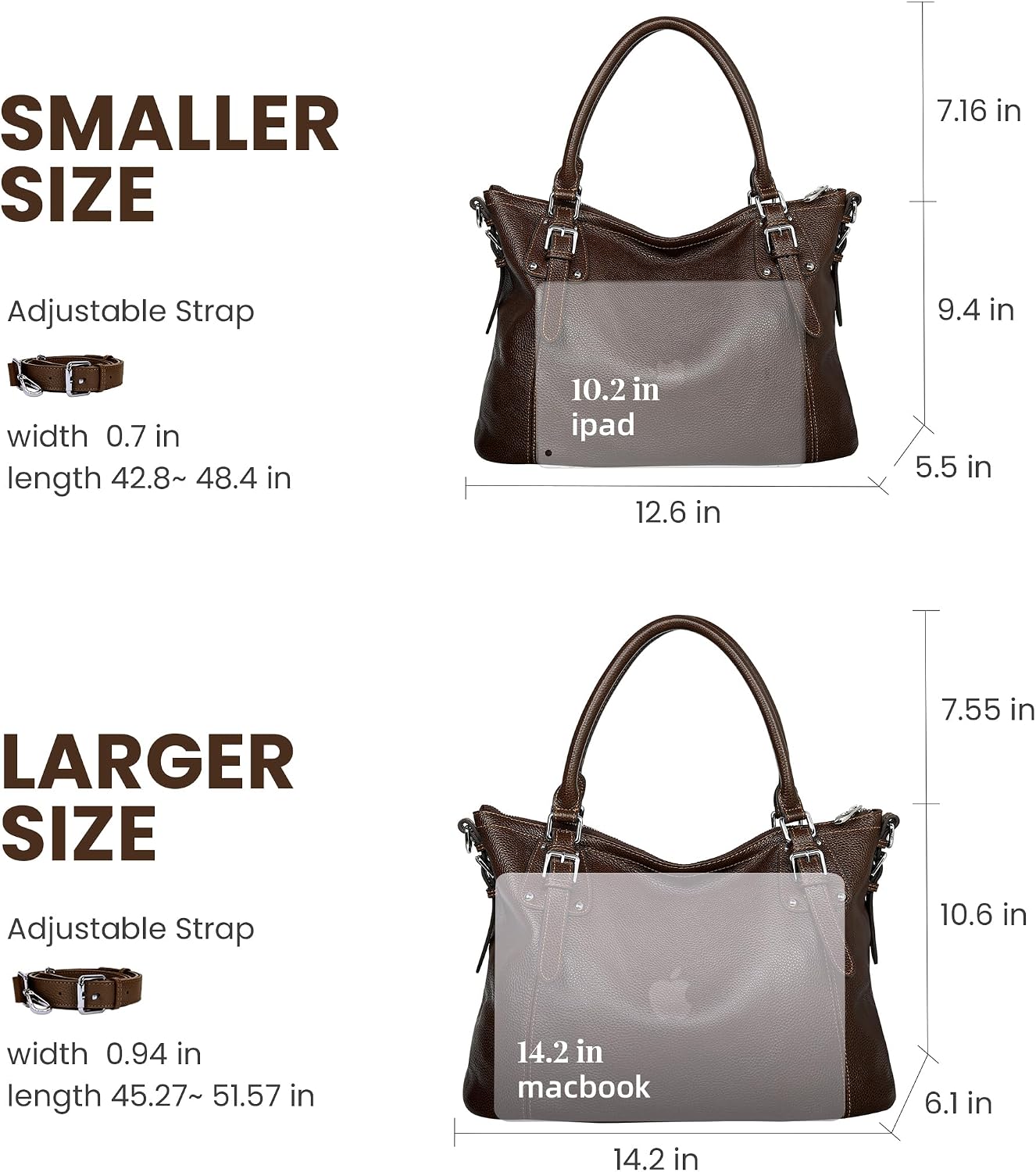 BOLSO DE CUERO HESHE TOTE BAG PARA MUJER - 3