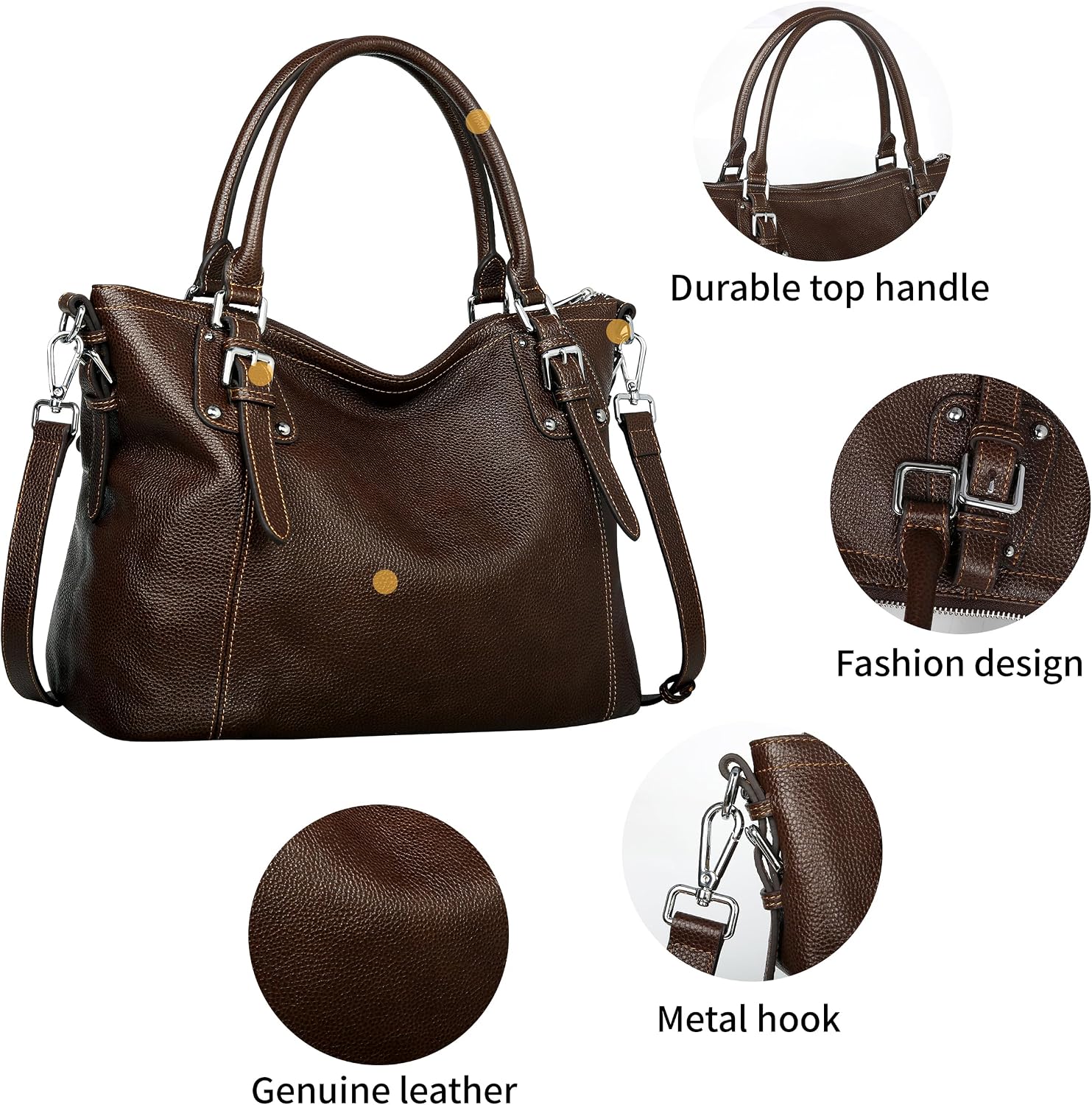 BOLSO DE CUERO HESHE TOTE BAG PARA MUJER - 5