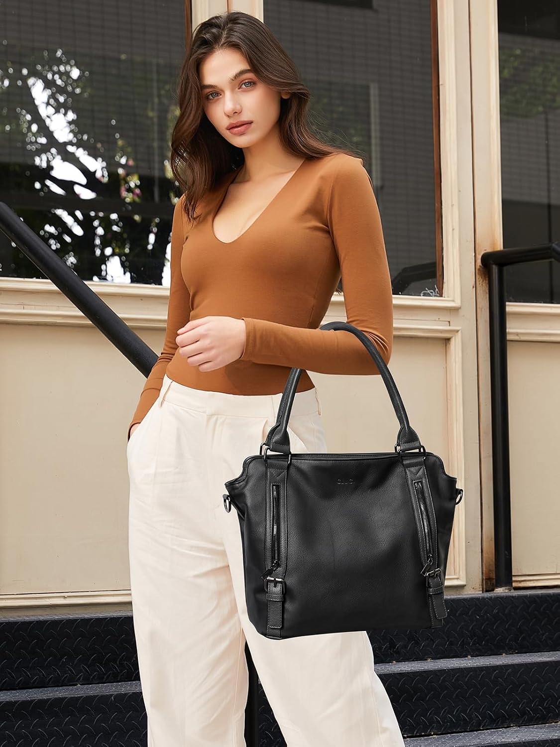 BOLSO HOBO GRANDE PARA MUJER CLUCI CON MÚLTIPLES BOLSILLOS - 2