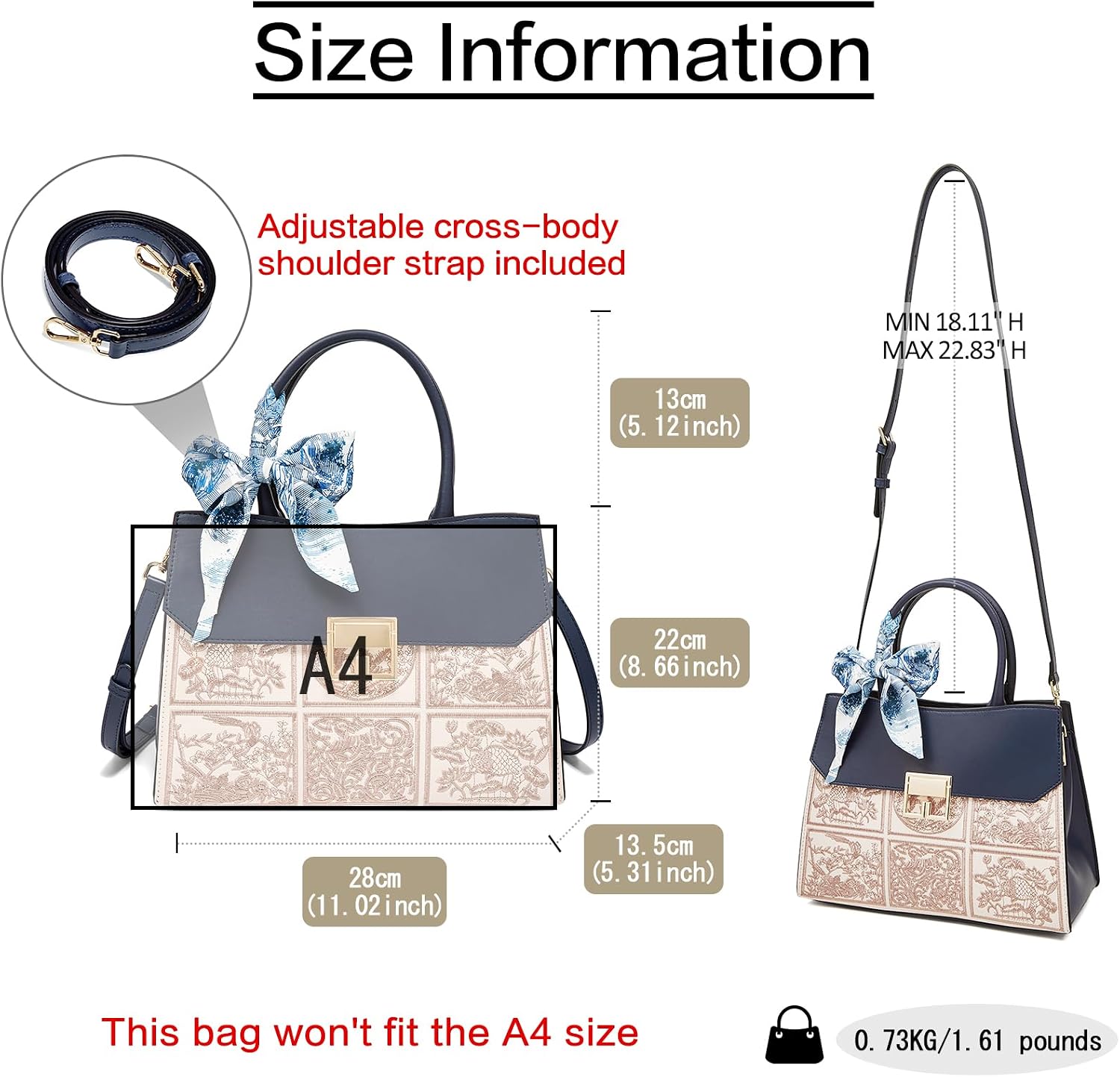 BOLSO SATCHEL FOXLOVER CON ASA SUPERIOR BORDADO VINTAGE - 2