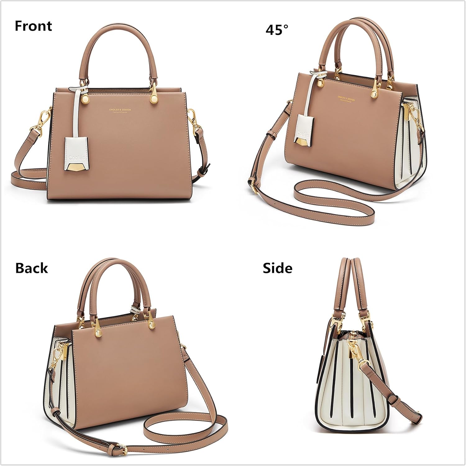 BOLSO TOTE DE CUERO PARA MUJER CNOLES SATCHEL - 4