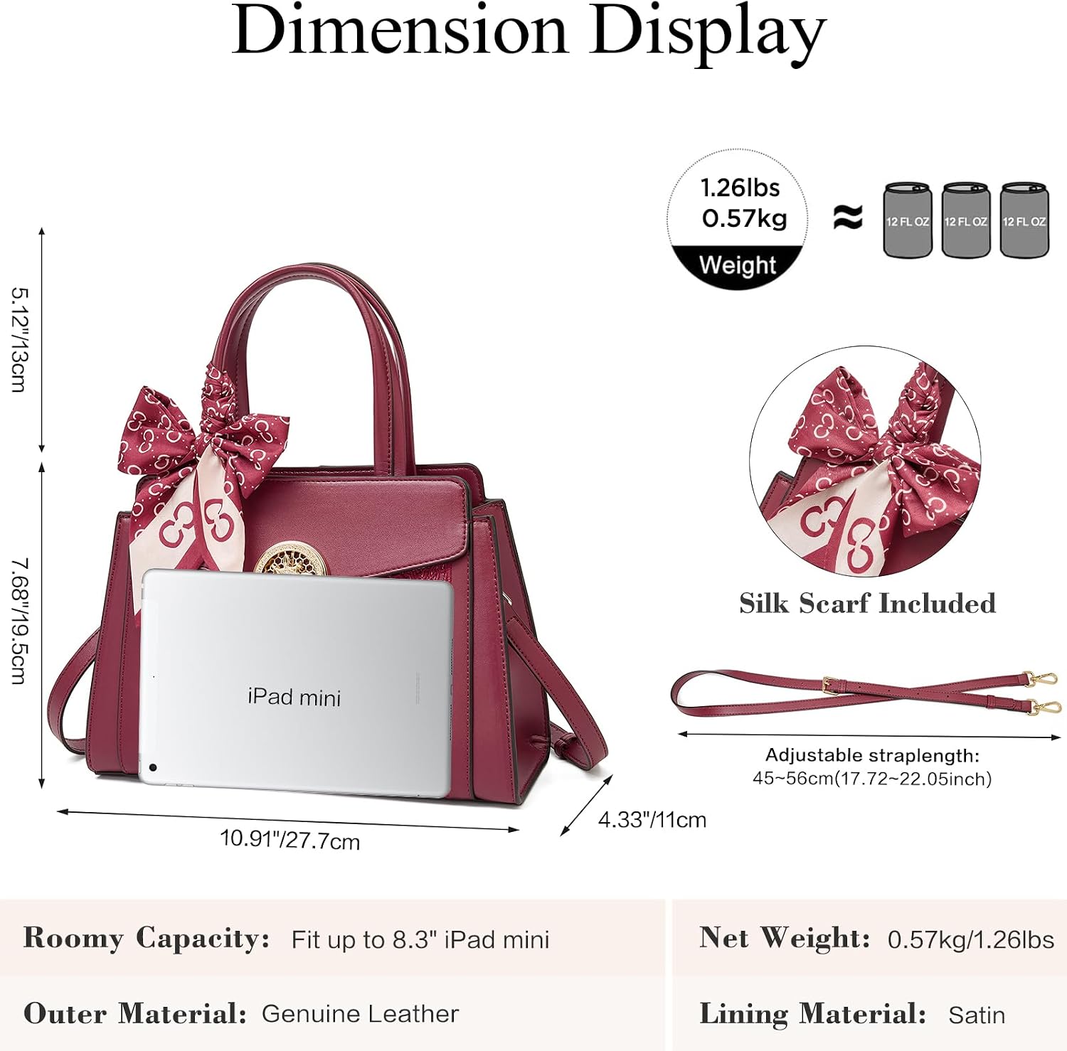 BOLSO SATCHEL FOXLOVER DE CUERO GENUINO BORDADO - 2