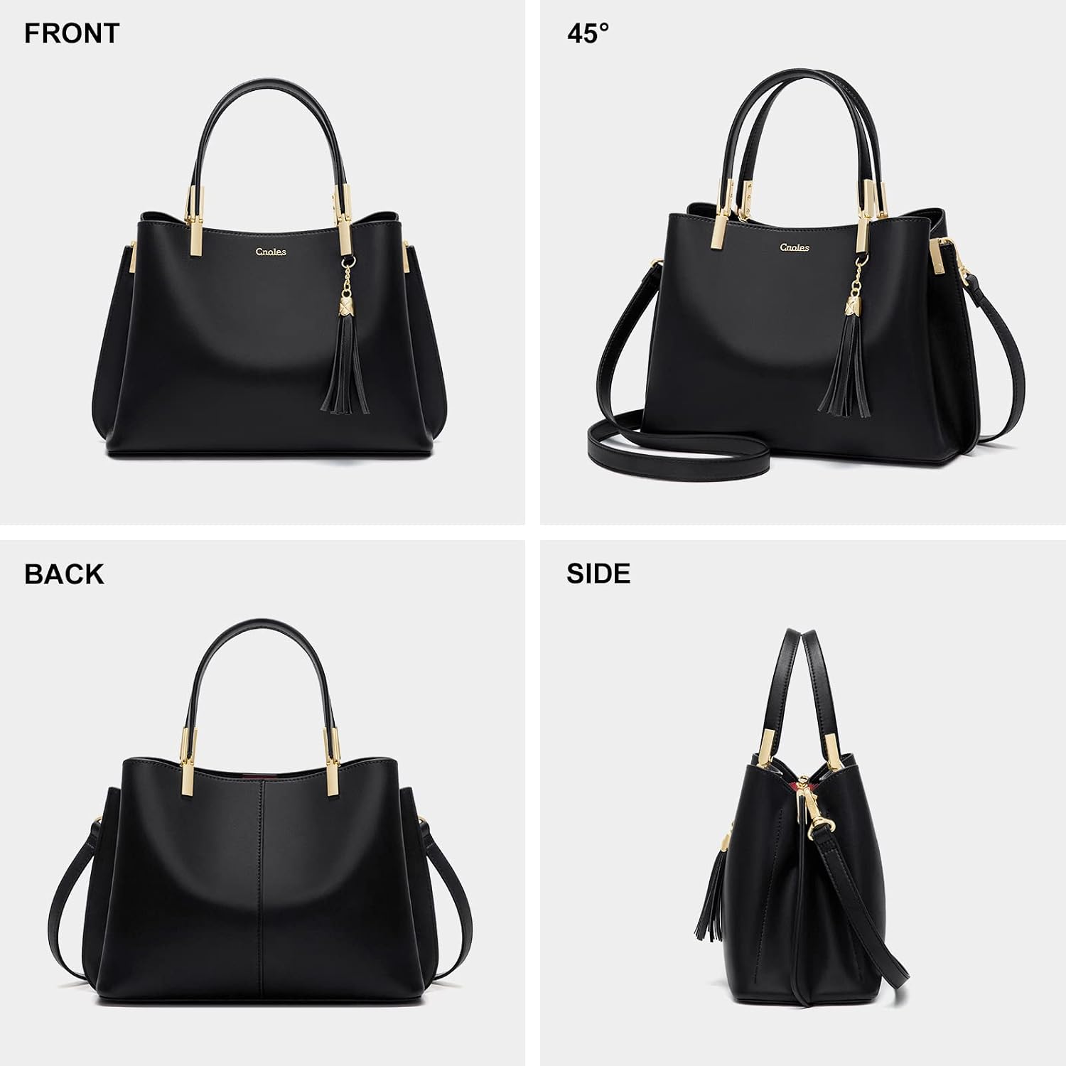BOLSO TOTE CNOLES DE CUERO PARA MUJER COLOR CUERO - 3