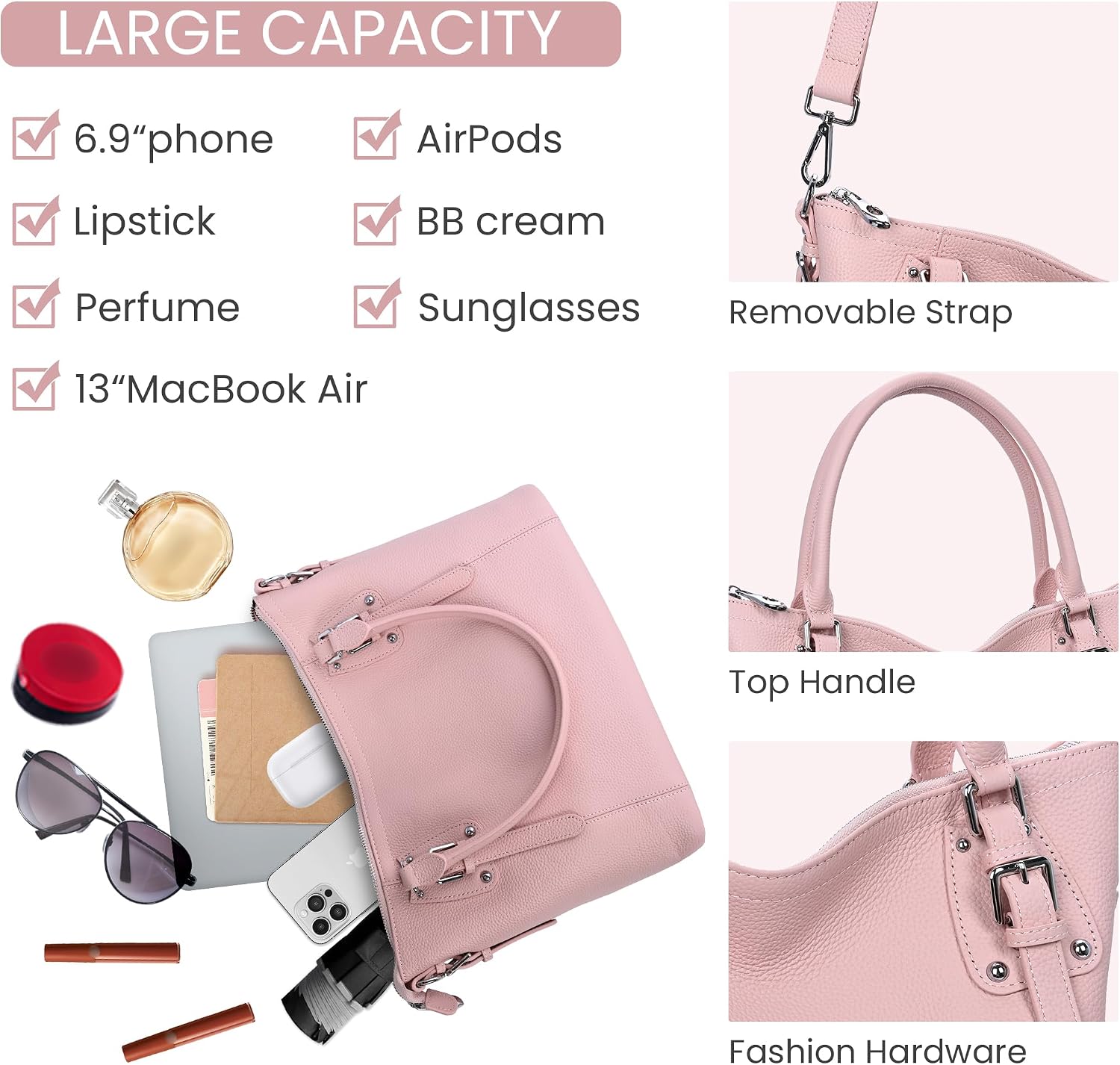 BOLSO DE CUERO HESHE TOTE BAG PARA MUJER - 4