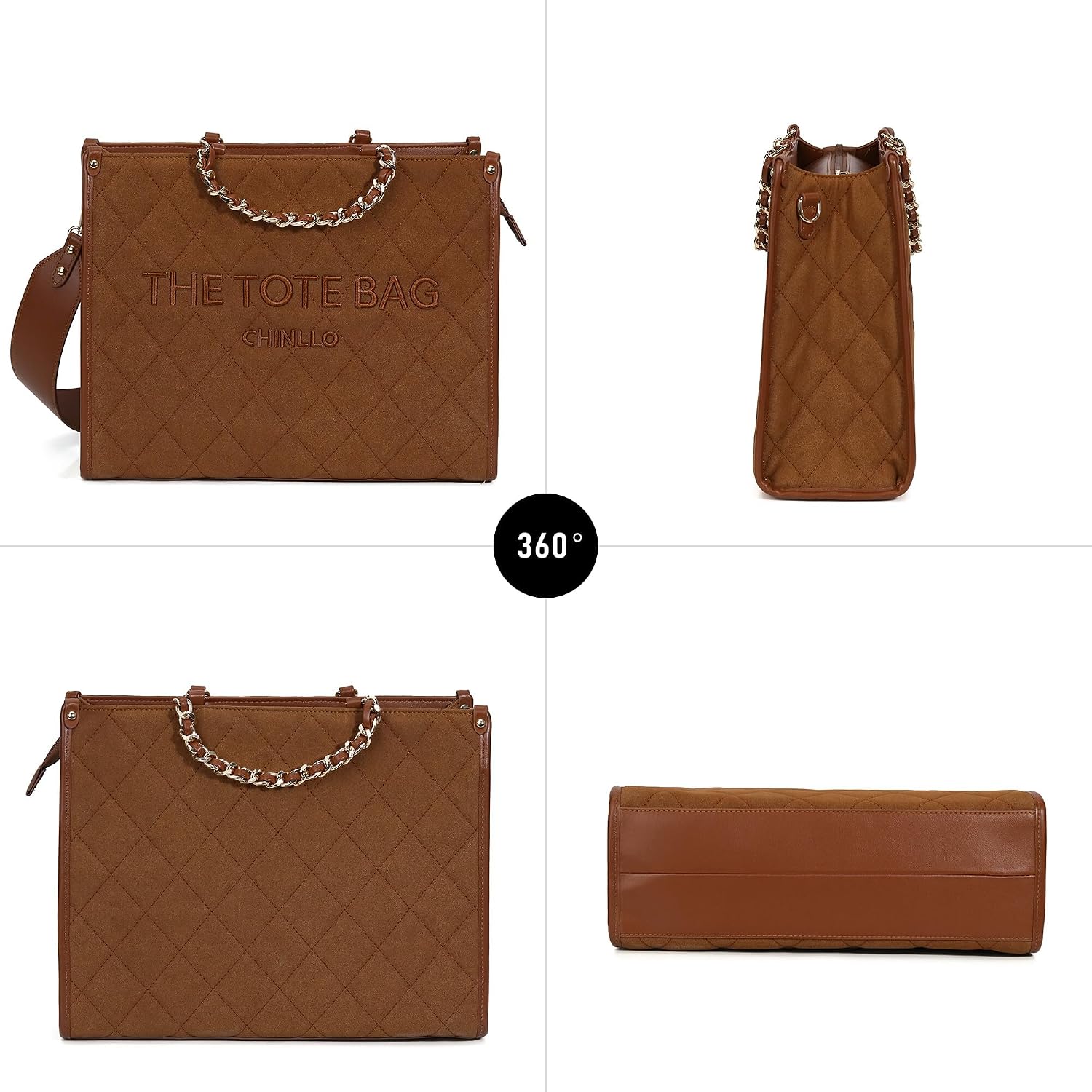 BOLSO TOTE PARA MUJER CHINLLO CON ASA SUPERIOR Y CORREA PARA HOMBRO - 5