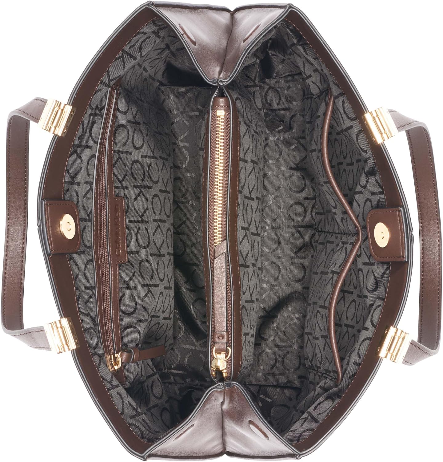 BOLSO TOTE PARA MUJER CALVIN KLEIN GRANITE EN CUERO VEGANO CON MONOGRAMA Y 3 BOLSILLOS - 4