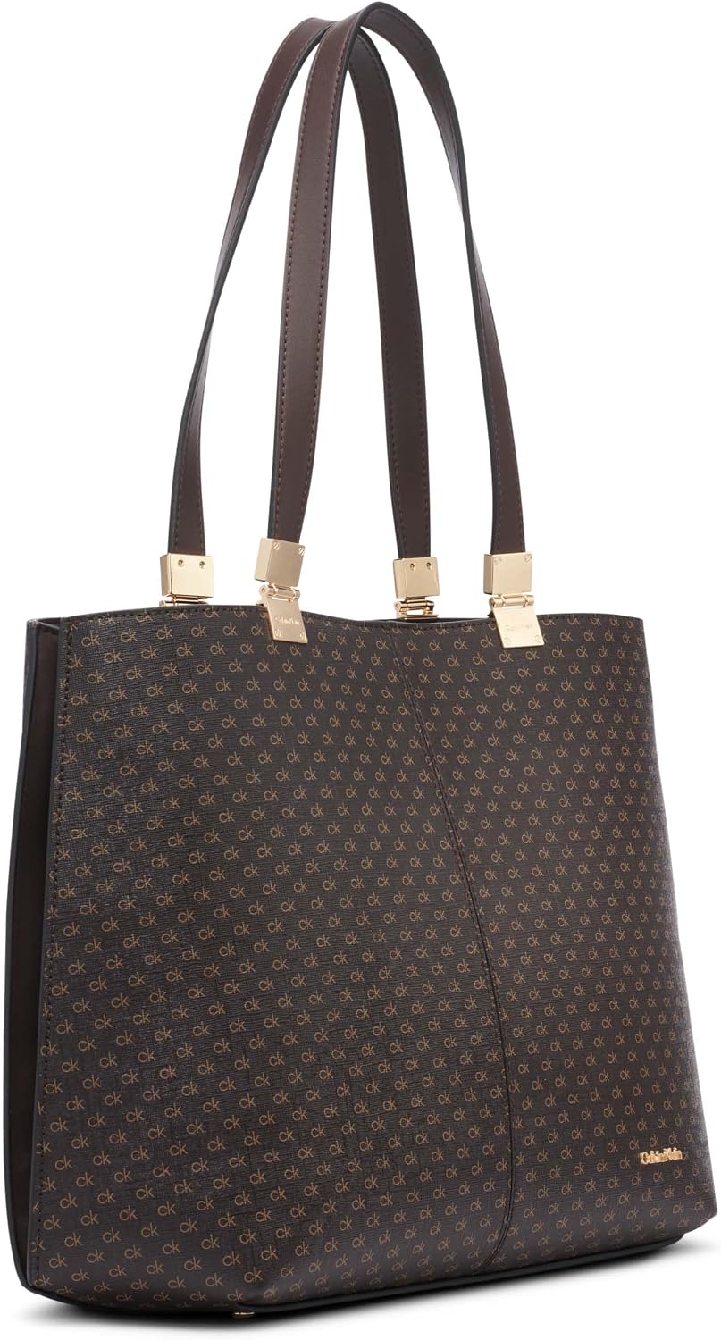 BOLSO TOTE PARA MUJER CALVIN KLEIN GRANITE EN CUERO VEGANO CON MONOGRAMA Y 3 BOLSILLOS - 5