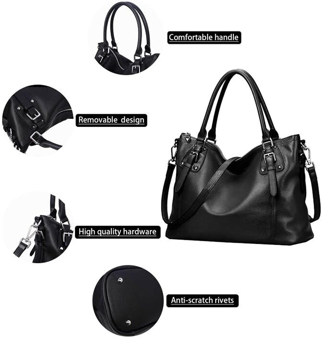 BOLSO DE CUERO HESHE TOTE BAG PARA MUJER - 5