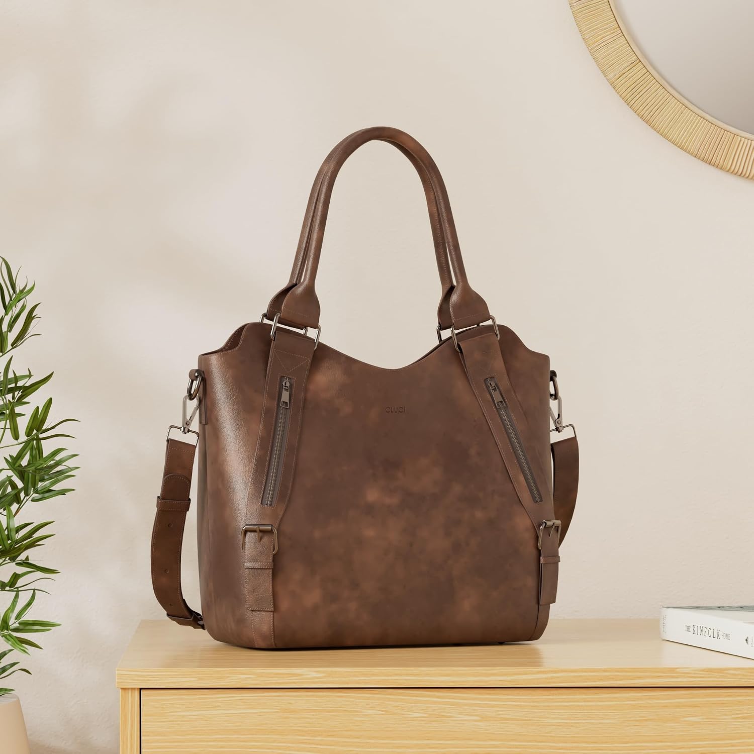 BOLSO GRANDE PARA MUJER CLUCI CON MÚLTIPLES BOLSILLOS ESTILO HOBO - 3