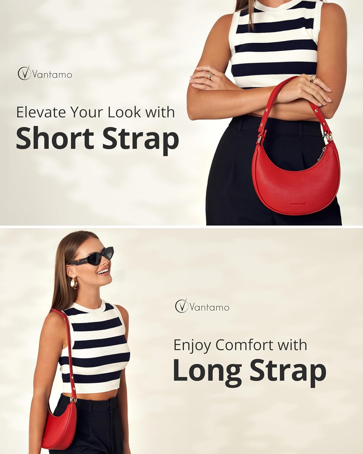 BOLSO CRESCENT VANTAMO PARA MUJER CON PROTECCIÓN RFID Y CLIP ANTIRROBO - 3