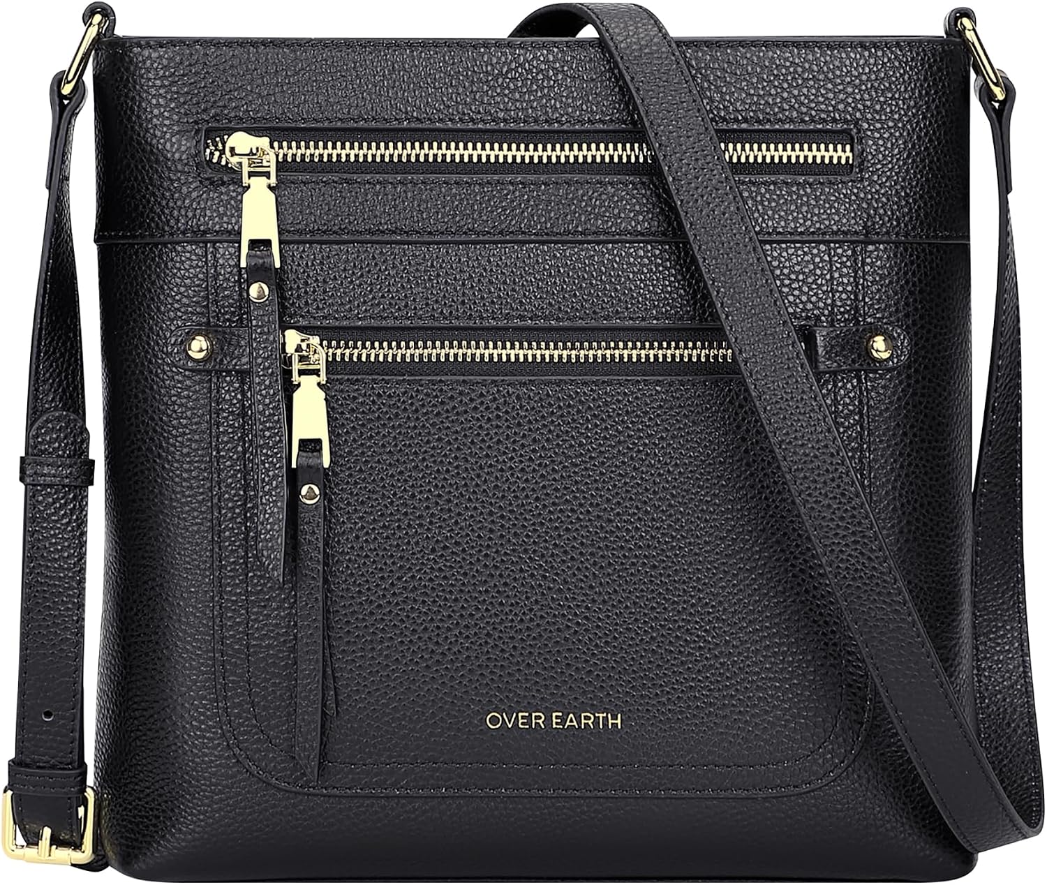 BOLSO CRUZADO DE CUERO GENUINO PARA MUJER OVER EARTH CON MÚLTIPLES BOLSILLOS - 1