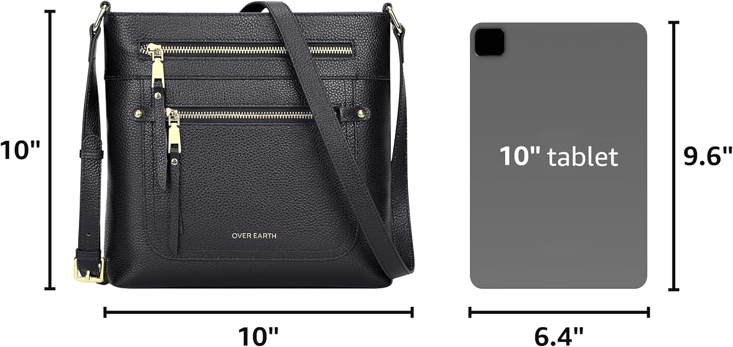 BOLSO CRUZADO DE CUERO GENUINO PARA MUJER OVER EARTH CON MÚLTIPLES BOLSILLOS - 3