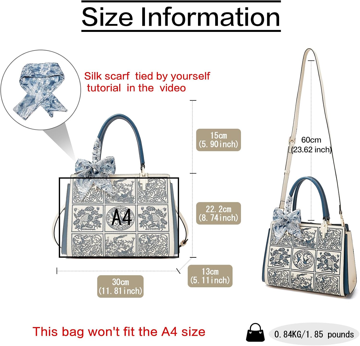 BOLSO SATCHEL FOXLOVER CON ASA SUPERIOR BORDADO VINTAGE - 5