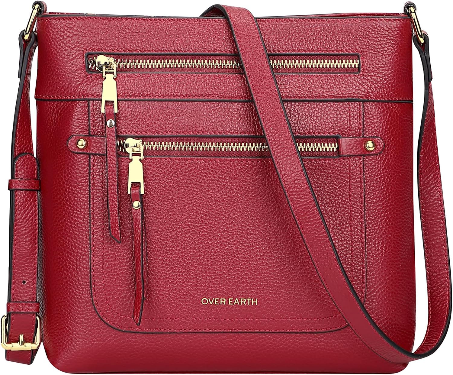BOLSO CRUZADO DE CUERO GENUINO PARA MUJER OVER EARTH MULTI-BOLSILLOS - 1