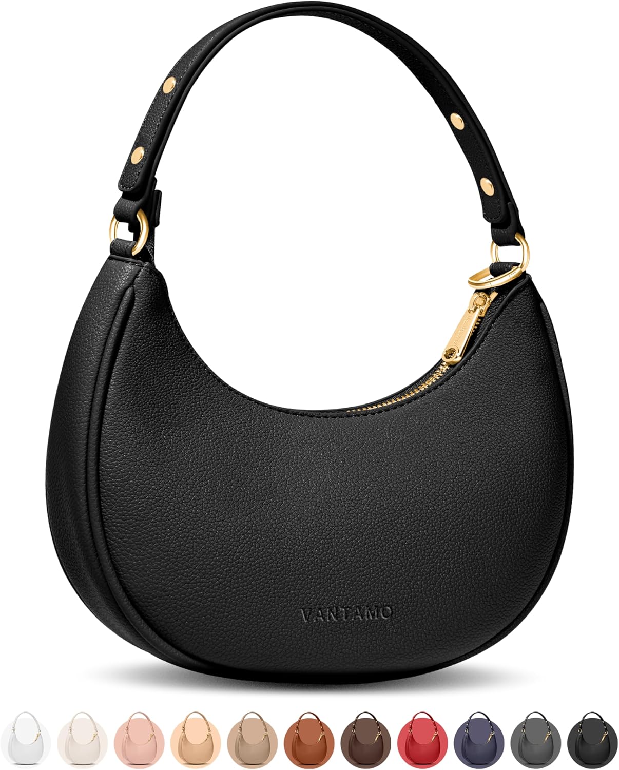BOLSO VANTAMO CRESCENT PARA MUJER CON PROTECCIÓN RFID Y CLIP ANTIRROBO - 1