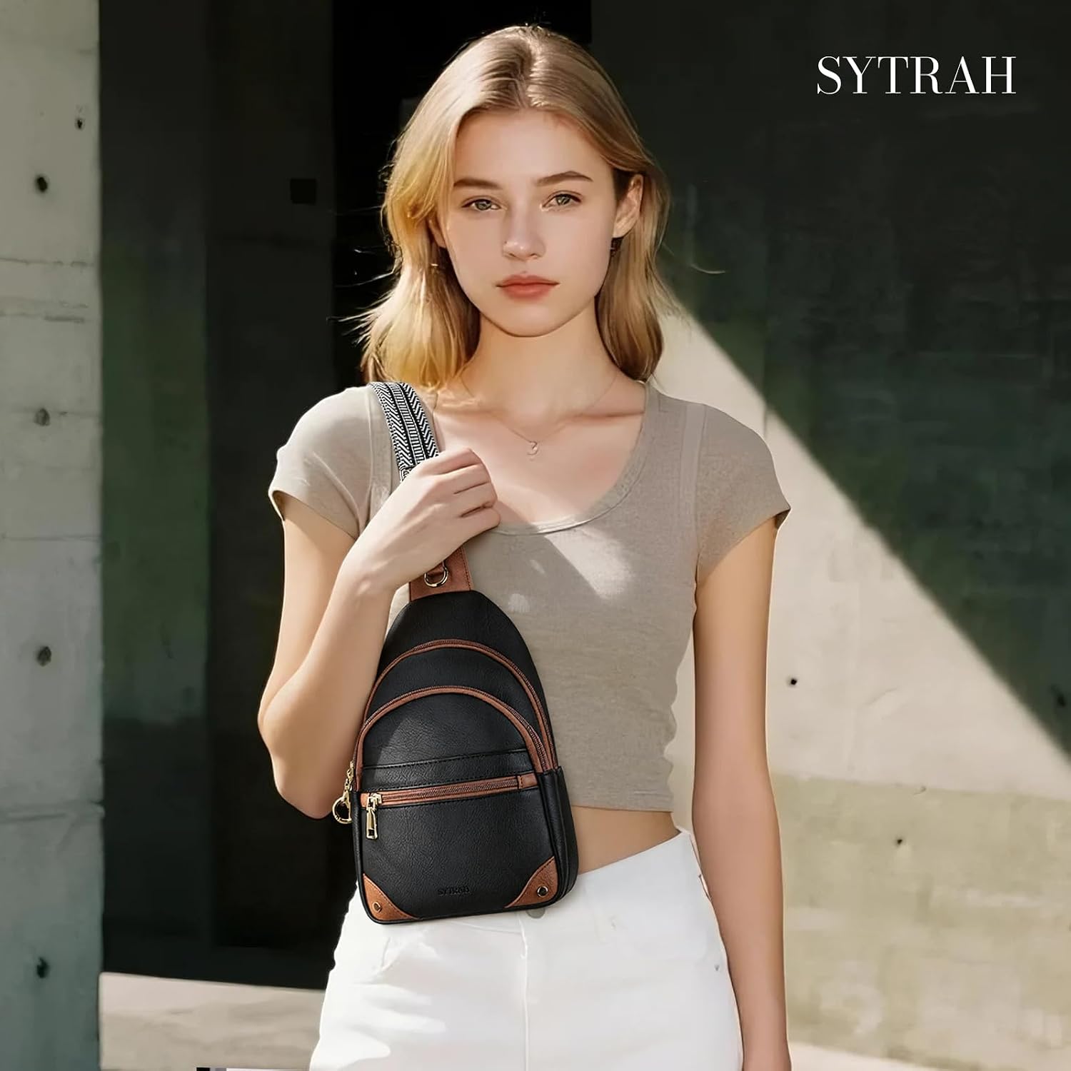 BOLSO CRUZADO ANTIRROBO PARA MUJER SYTRAH CON BLOQUEO RFID - 3