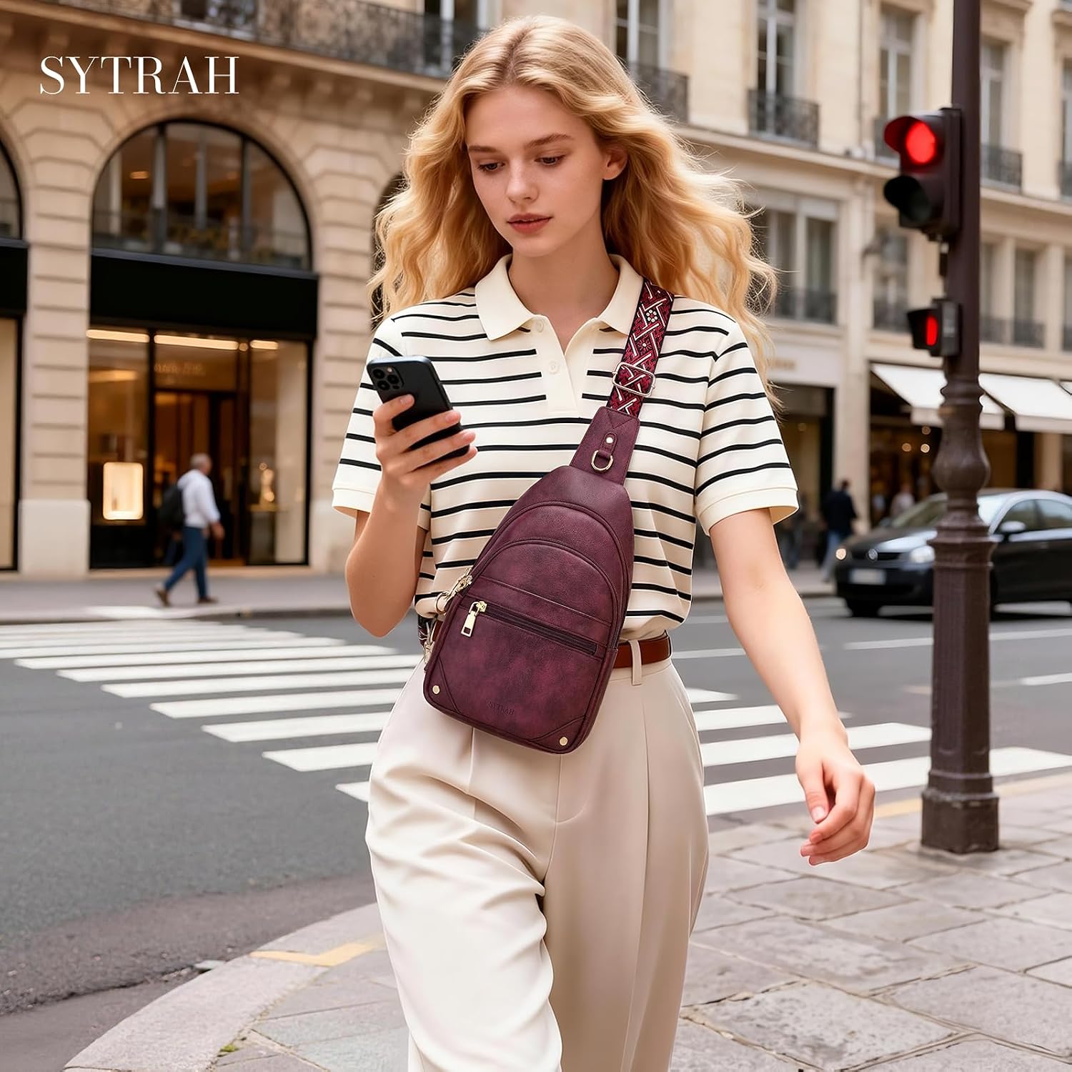 BOLSO CRUZADO ANTIRROBO PARA MUJER SYTRAH CON BLOQUEO RFID - 3