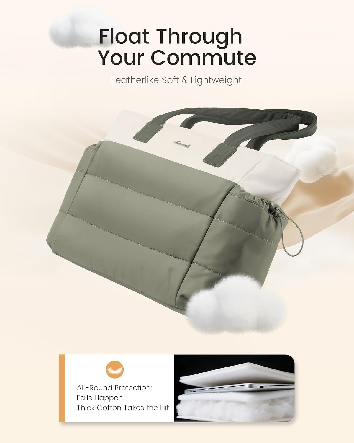 BOLSO TOTE LOVEVOOK PARA MUJER CON COMPARTIMENTO PARA VASO GRANDE Y CIERRE - 5