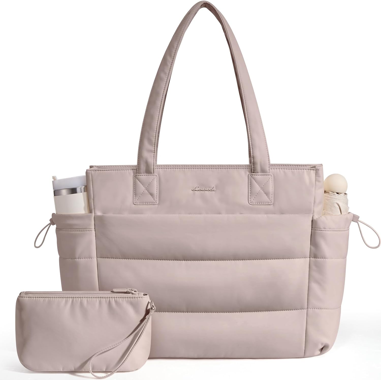 BOLSO TOTE LOVEVOOK PARA MUJER CON COMPARTIMENTO PARA TAZA GRANDE Y CIERRE - 1