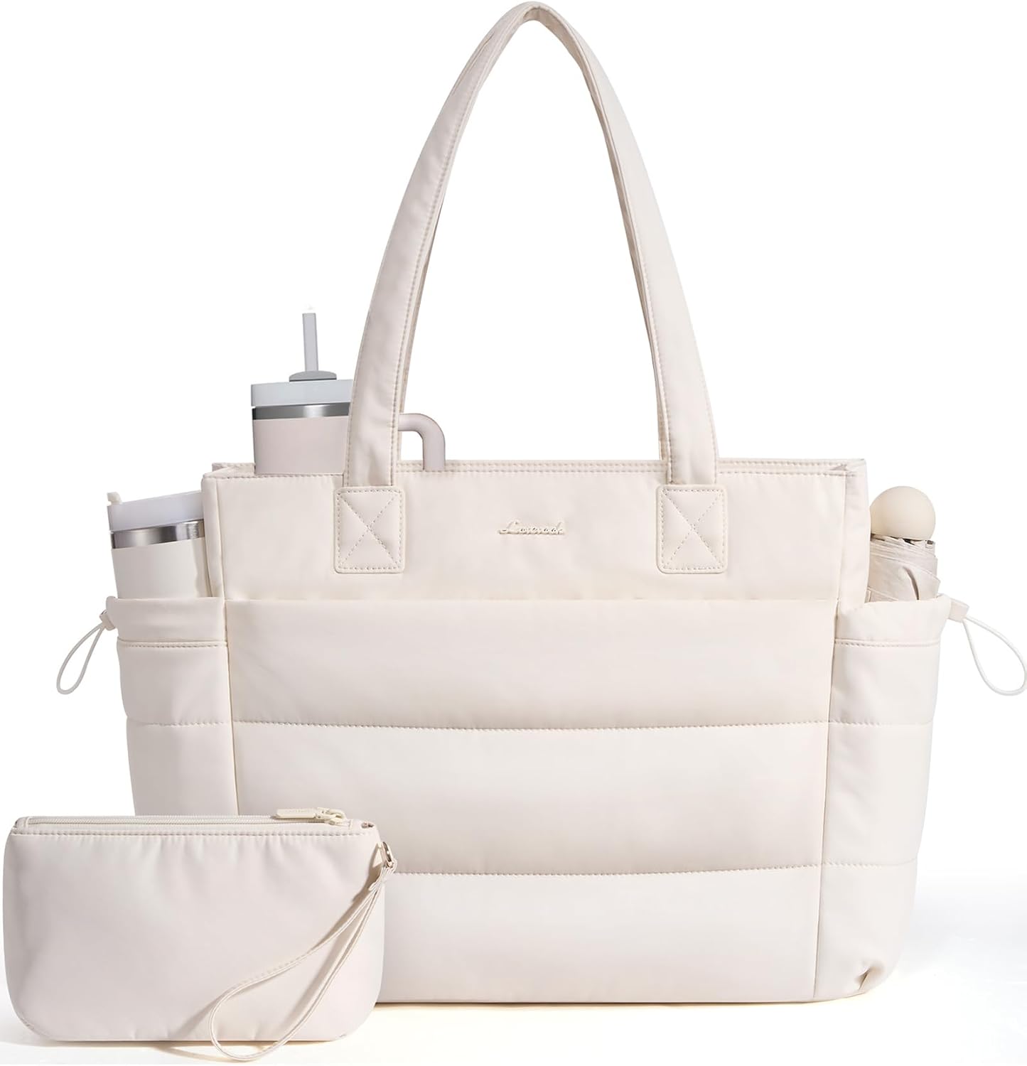 BOLSO TOTE LOVEVOOK PARA MUJER CON COMPARTIMENTO PARA TAZA GRANDE Y CIERRE - 1