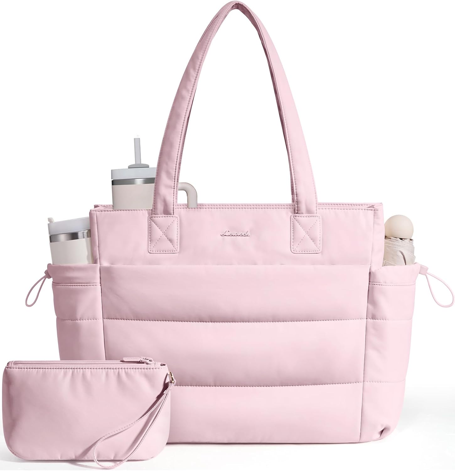 BOLSO TOTE LOVEVOOK PARA MUJER CON COMPARTIMENTO PARA TAZA GRANDE Y CIERRE - 1