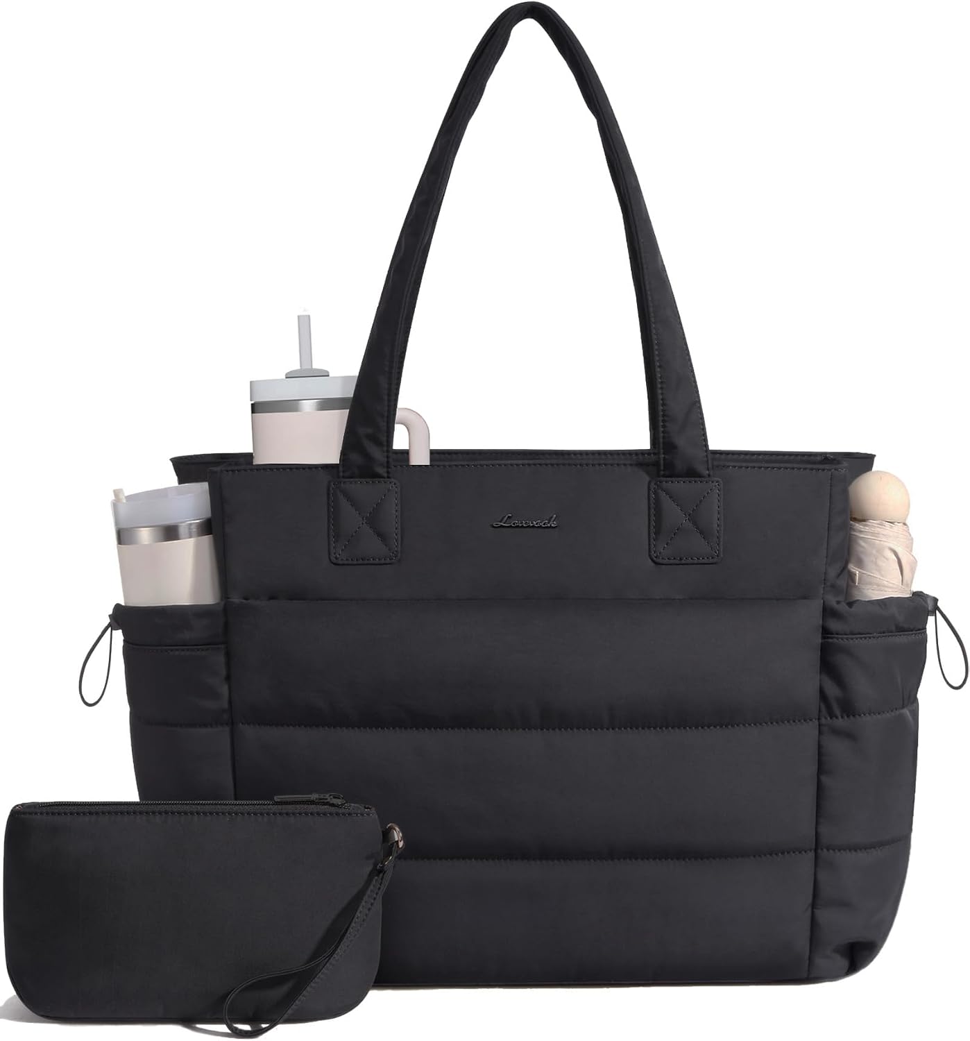 BOLSO TOTE LOVEVOOK PARA MUJER CON COMPARTIMENTO PARA VASO GRANDE Y CIERRE - 1