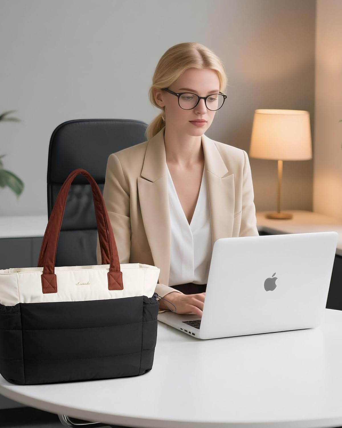 BOLSO TOTE LOVEVOOK PARA MUJER CON COMPARTIMENTO PARA TAZA GRANDE Y CIERRE - 2