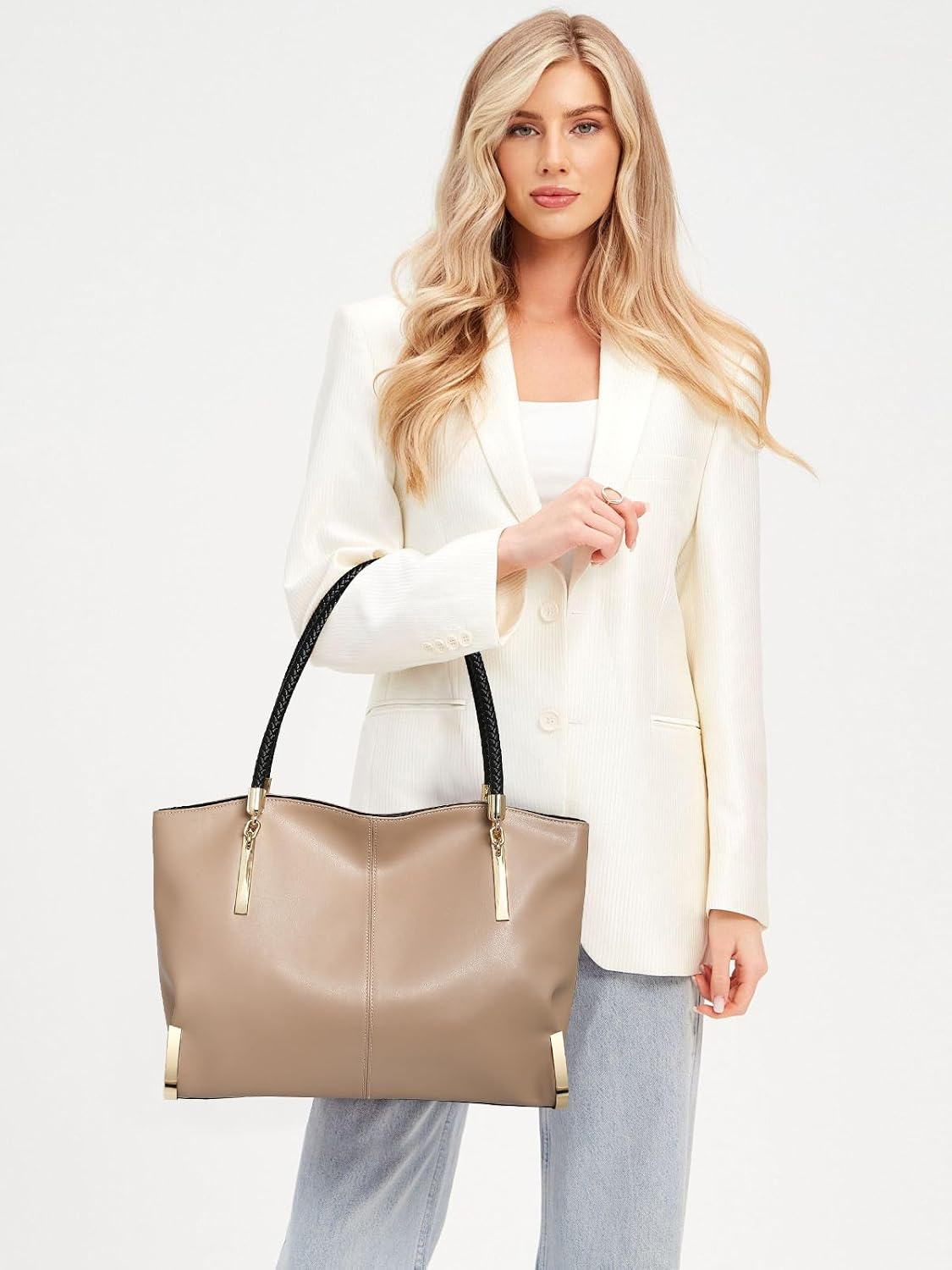 BOLSO TOTE FOXLOVER DE CUERO GENUINO CAPACIDAD GRANDE - 2