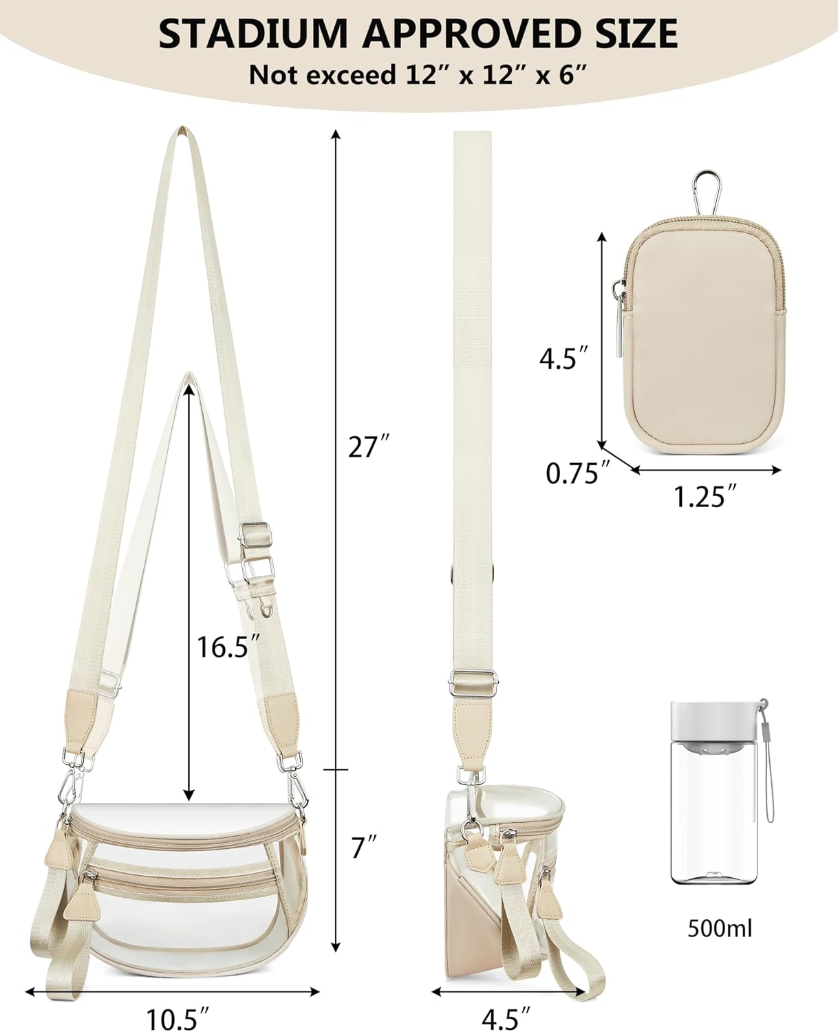 BOLSO CROSSBODY TRANSPARENTE CUADRILLÉ PARA EVENTOS DEPORTIVOS MIVELOYA - 4