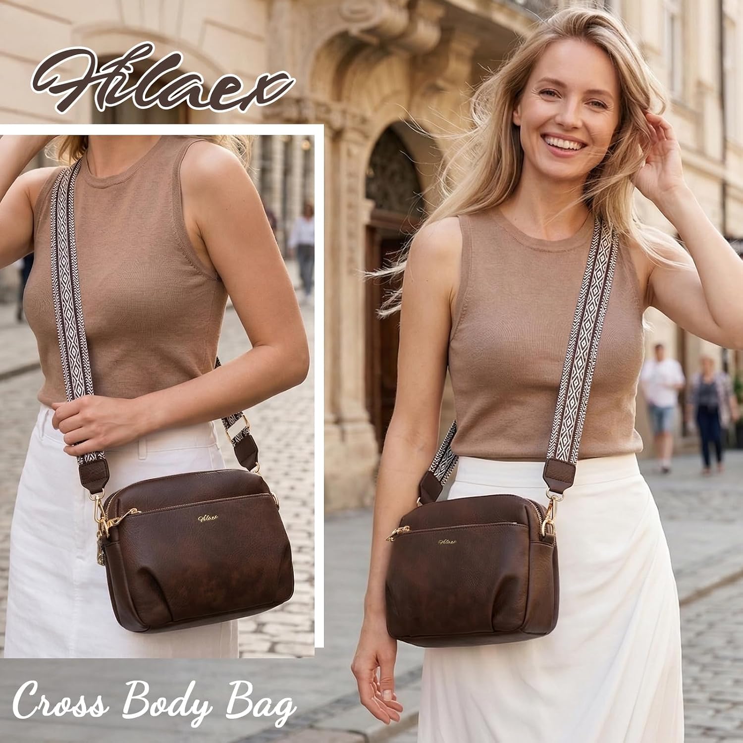 BOLSO CROSSBODY PARA MUJER HILAEX CUERO VEGANO ANTIRROBO RFID - 2