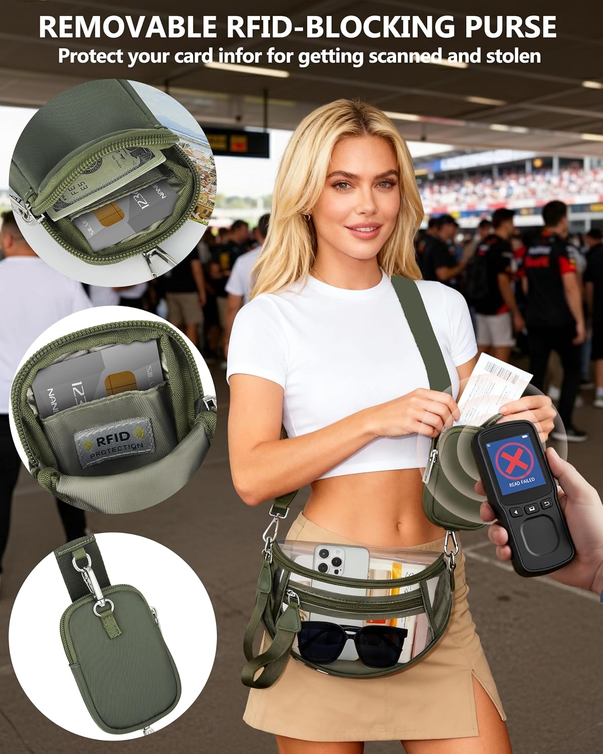 BOLSO CROSSBODY TRANSPARENTE CUADRILLÉ PARA EVENTOS DEPORTIVOS MIVELOYA - 3
