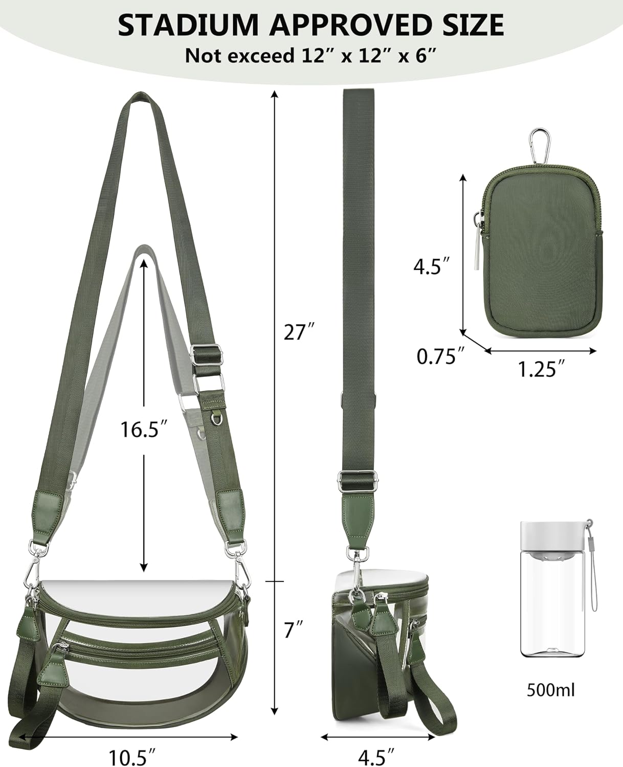 BOLSO CROSSBODY TRANSPARENTE CUADRILLÉ PARA EVENTOS DEPORTIVOS MIVELOYA - 4