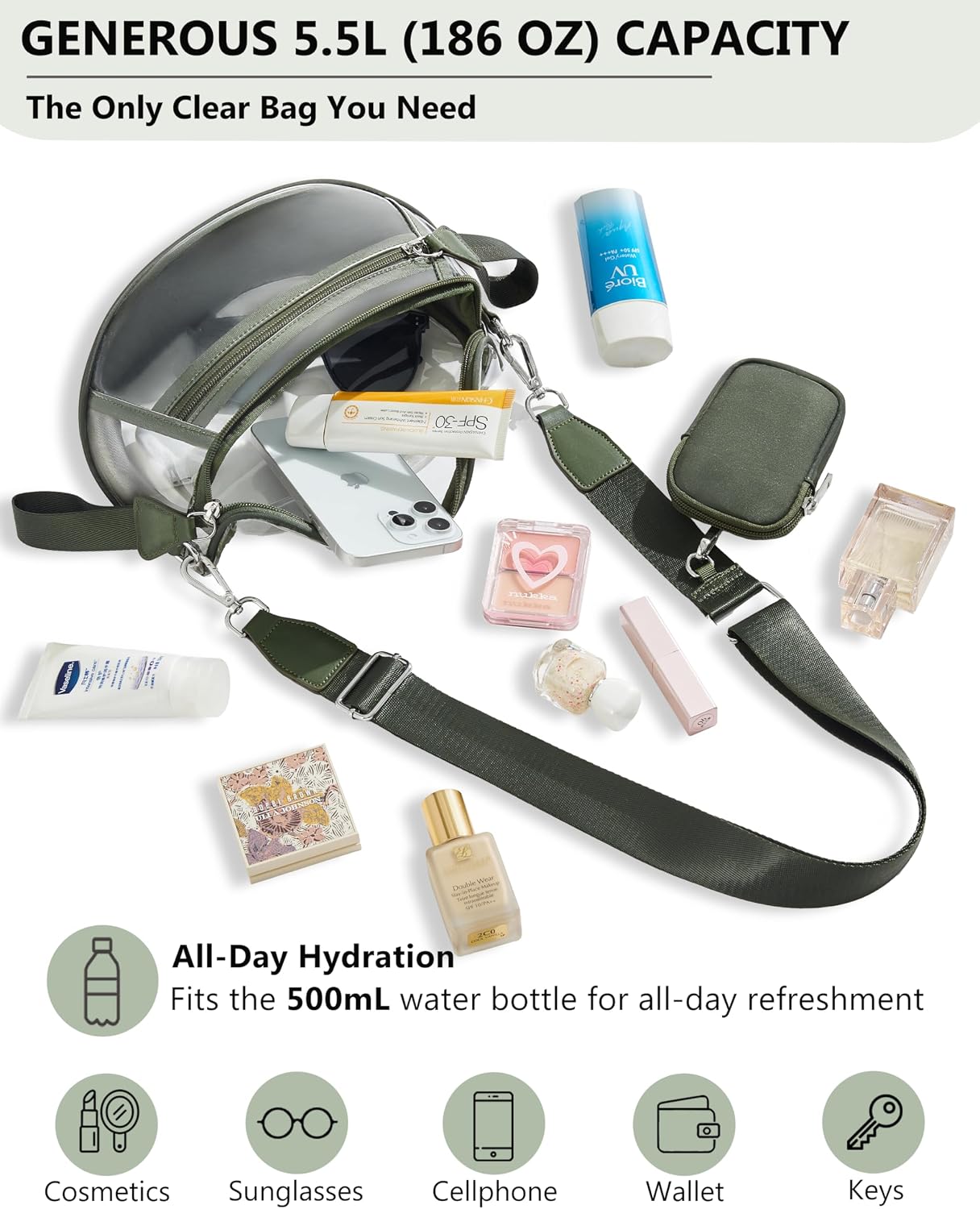 BOLSO CROSSBODY TRANSPARENTE CUADRILLÉ PARA EVENTOS DEPORTIVOS MIVELOYA - 5