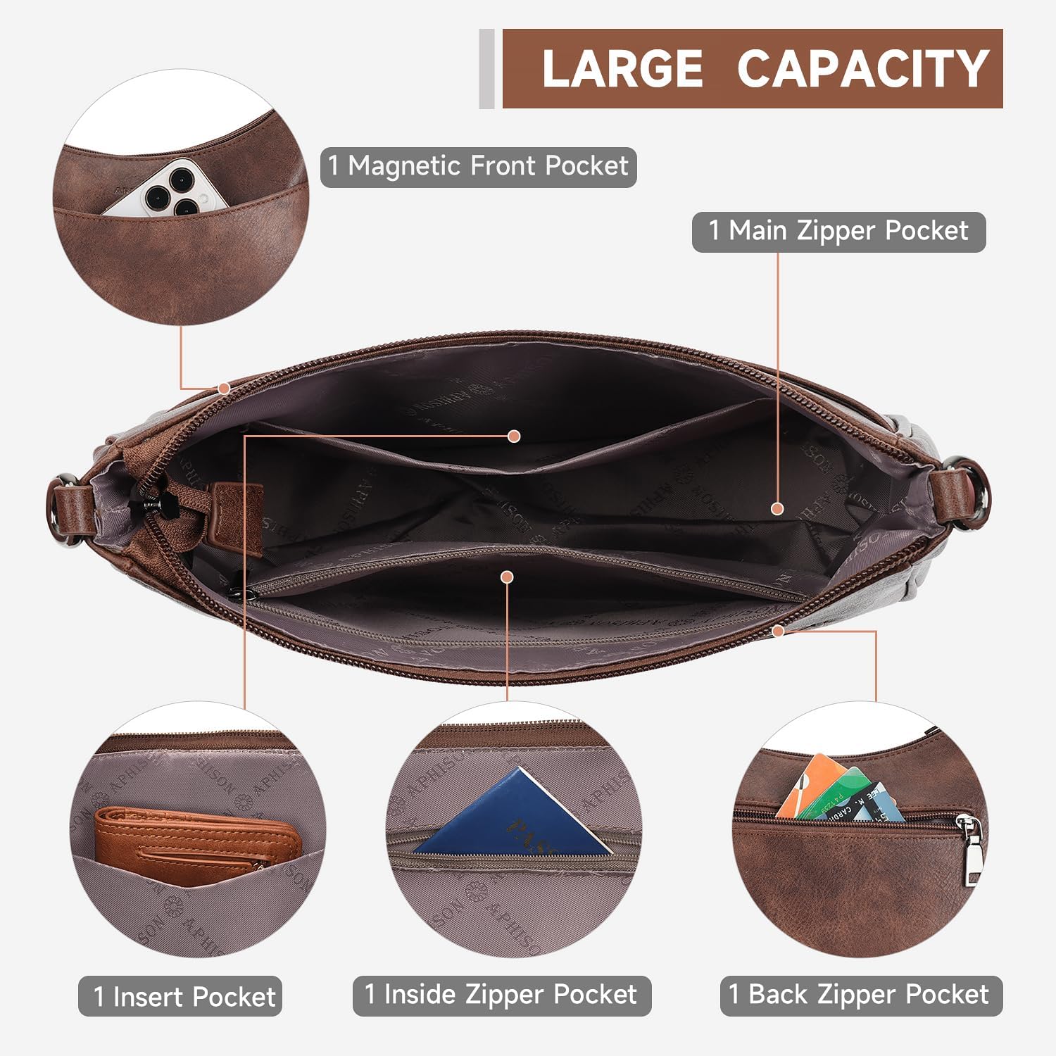 BOLSO CRUZADO DE CUERO VEGANO APHISON PARA MUJER - 3