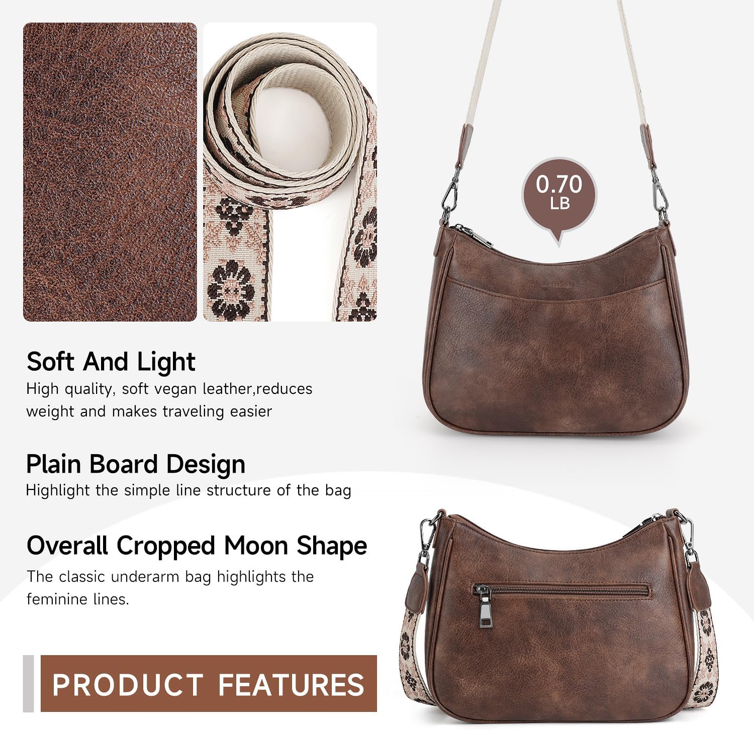 BOLSO CRUZADO DE CUERO VEGANO APHISON PARA MUJER - 5