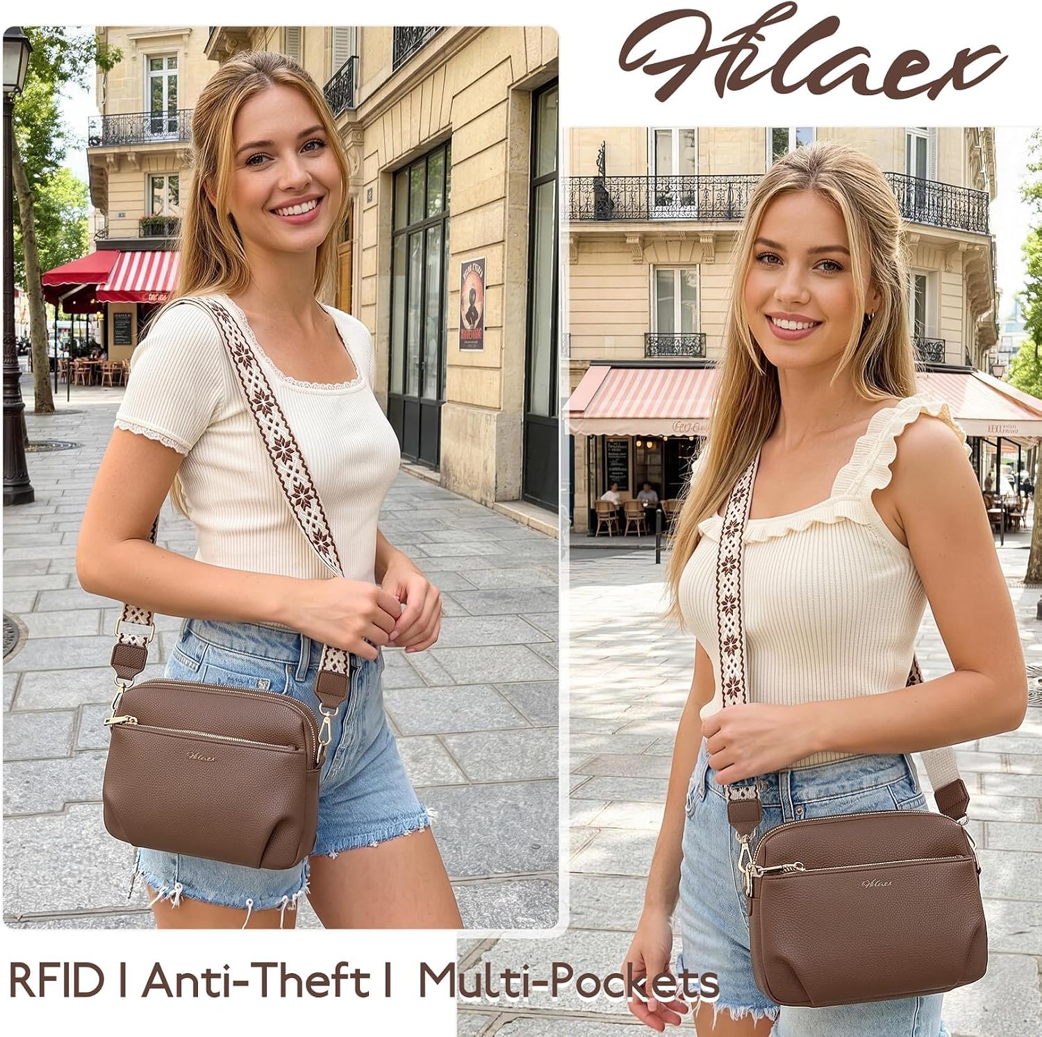 BOLSO CROSSBODY PARA MUJER HILAEX CUERO VEGANO ANTIRROBO RFID - 2