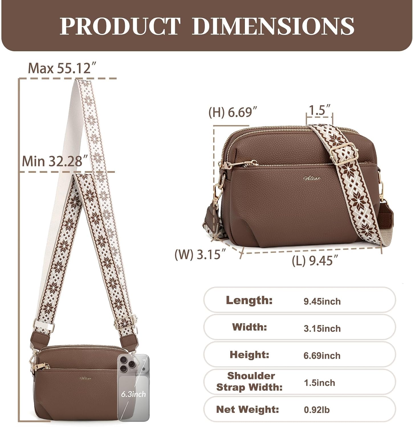 BOLSO CROSSBODY PARA MUJER HILAEX CUERO VEGANO ANTIRROBO RFID - 5