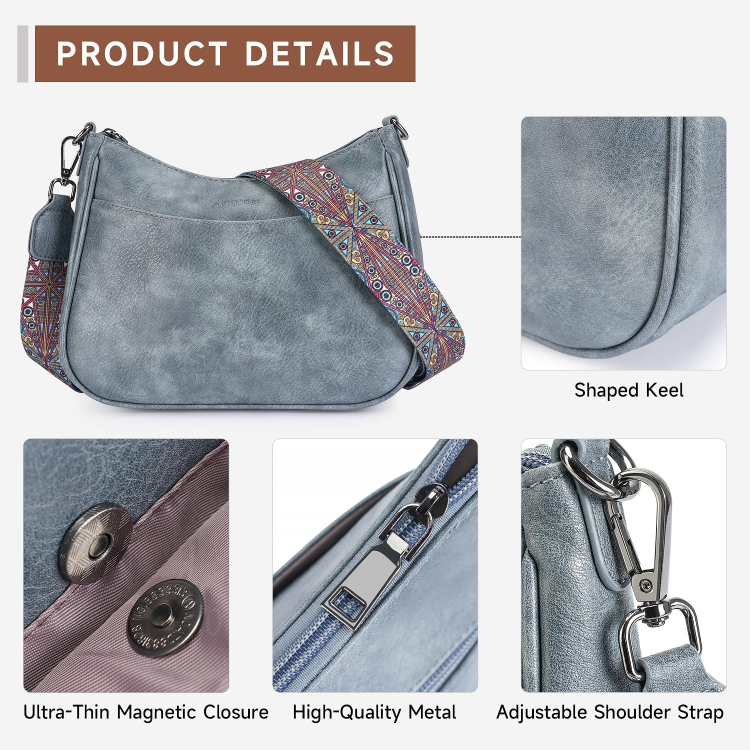 BOLSO CRUZADO DE CUERO VEGANO APHISON PARA MUJER - 5