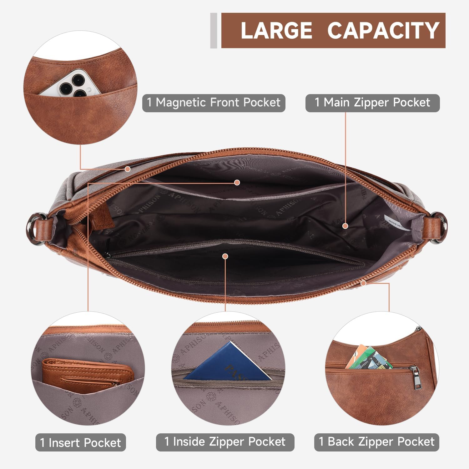 BOLSO CRUZADO DE CUERO VEGANO APHISON PARA MUJER - 4