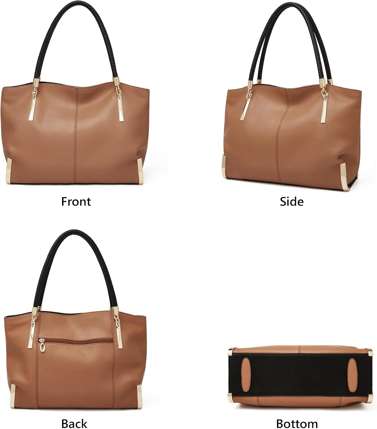 BOLSO TOTE FOXLOVER DE CUERO GENUINO CAPACIDAD GRANDE - 5