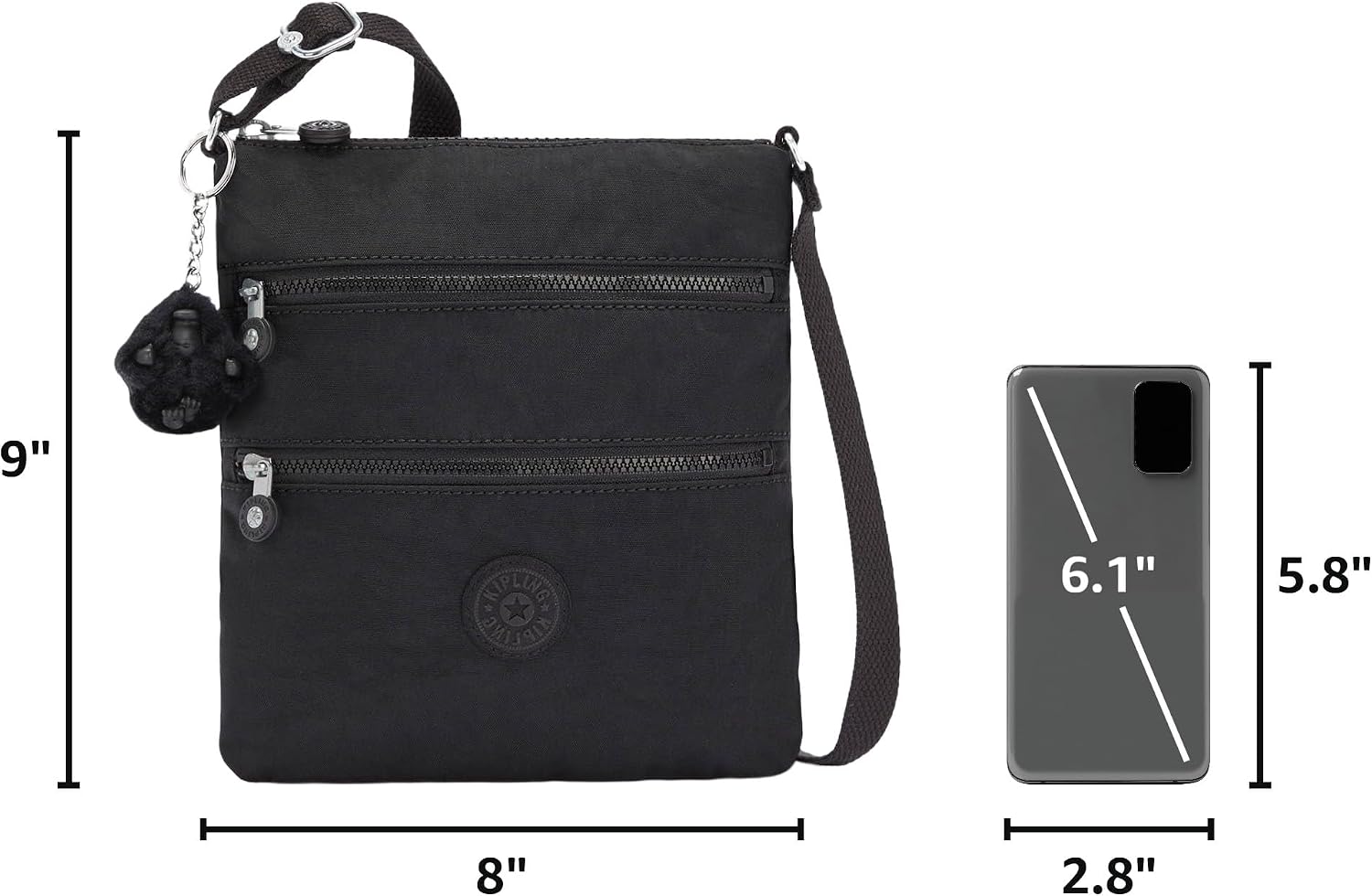 BOLSO CRUZADO KIPLING KEIKO GGV GM PARA MUJER - 3