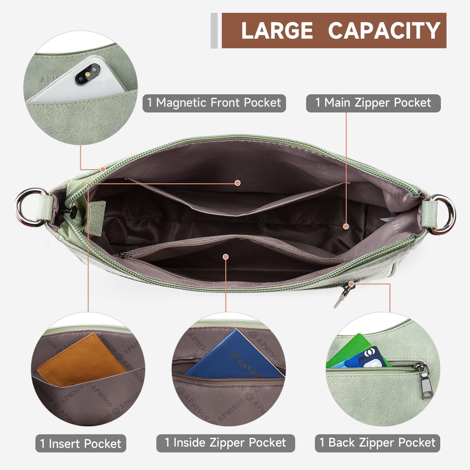 BOLSO CRUZADO DE CUERO VEGANO APHISON PARA MUJER - 3