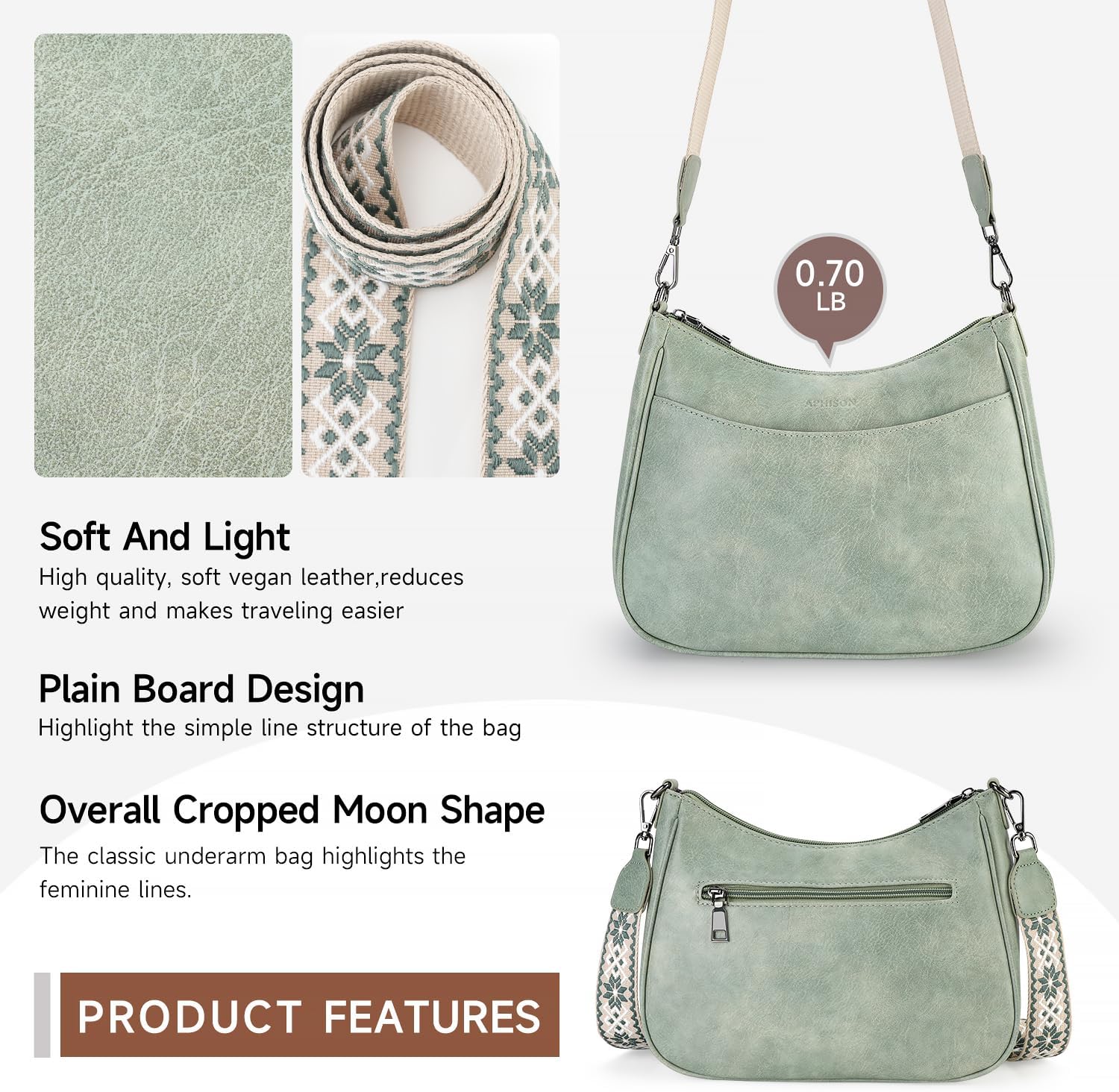 BOLSO CRUZADO DE CUERO VEGANO APHISON PARA MUJER - 5