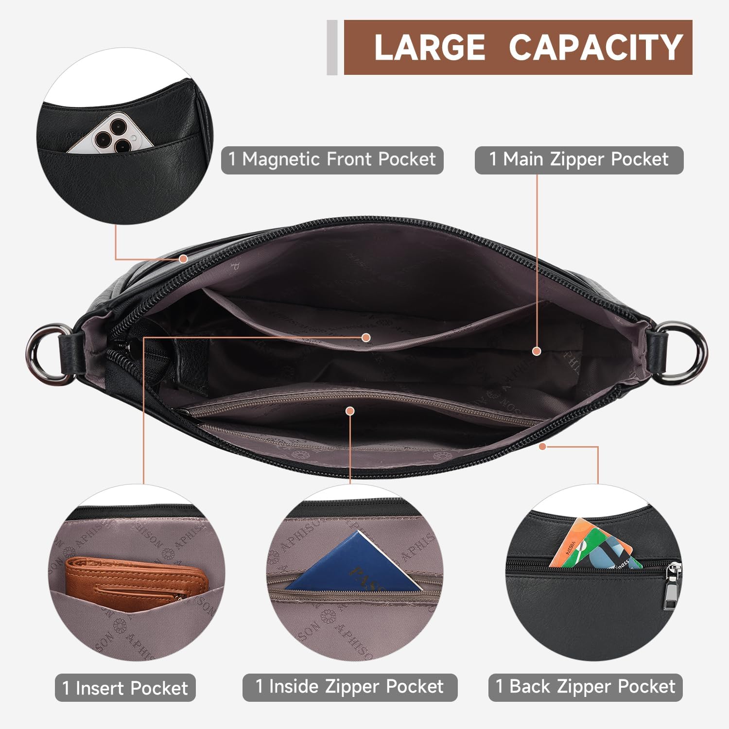 BOLSO CRUZADO DE CUERO VEGANO APHISON PARA MUJER - 3